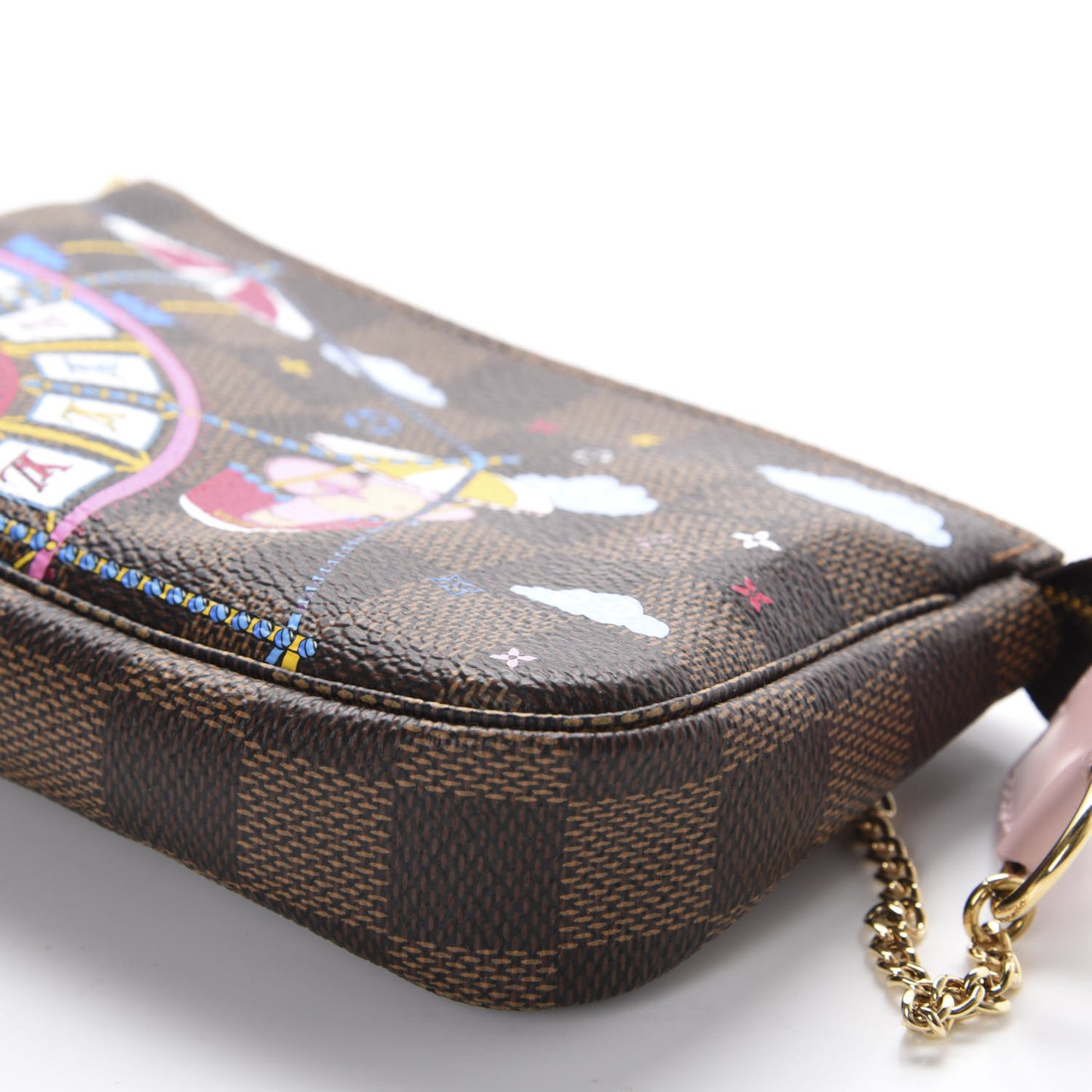 Damier Ebene 2020 Christmas Animation Big Wheel Mini Pochette Accessories Rose Ballerine