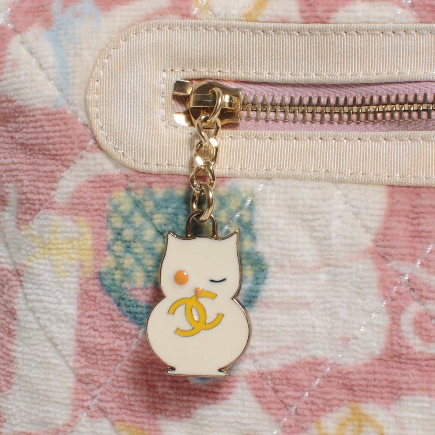 Chanel Terry Cotton Baby Animals Diaper Bag Pink 5 of 9