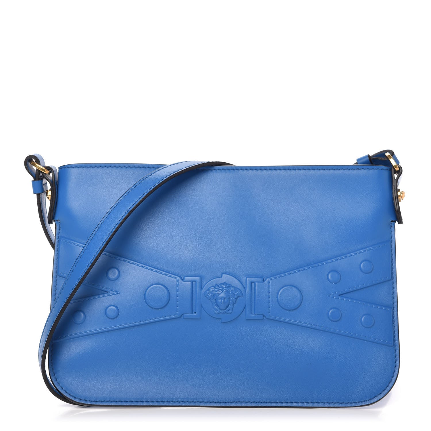 Versace Supple Calfskin Tribute X Crossbody Pouch Blue 1 of 10