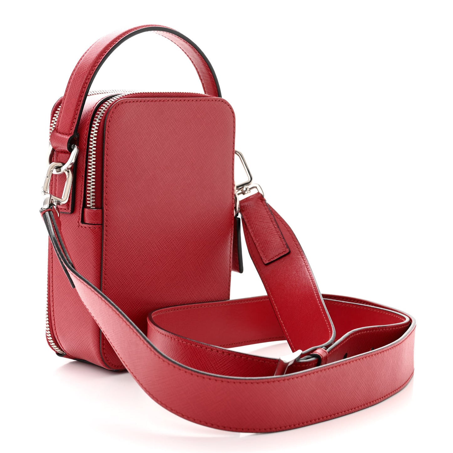 Saffiano Travel Brique Crossbody Messenger Bag Fuoco
