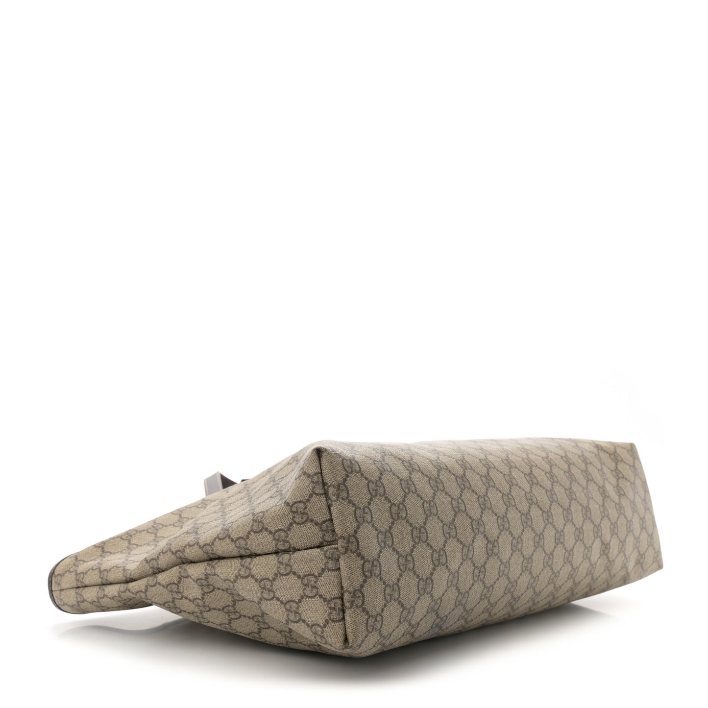 GG Supreme Monogram Large Zippered Shopping Tote Brown