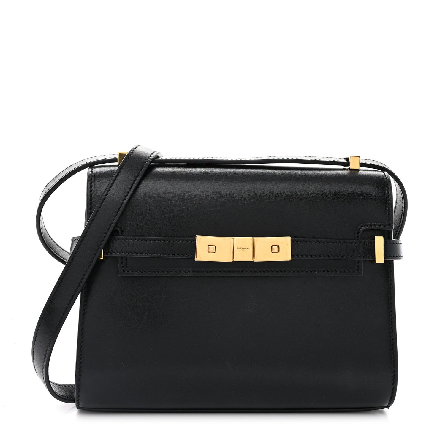 Smooth Calfskin Mini Manhattan Shoulder Bag Black