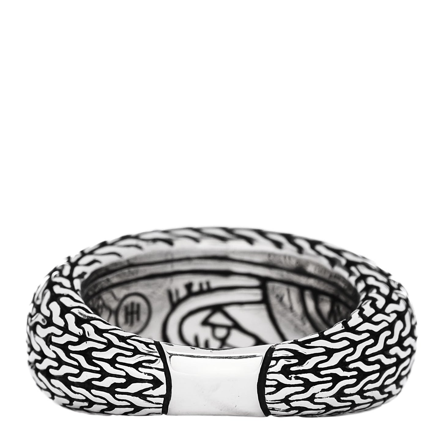Sterling Silver Classic Chain 11mm Dome Ring 52 6
