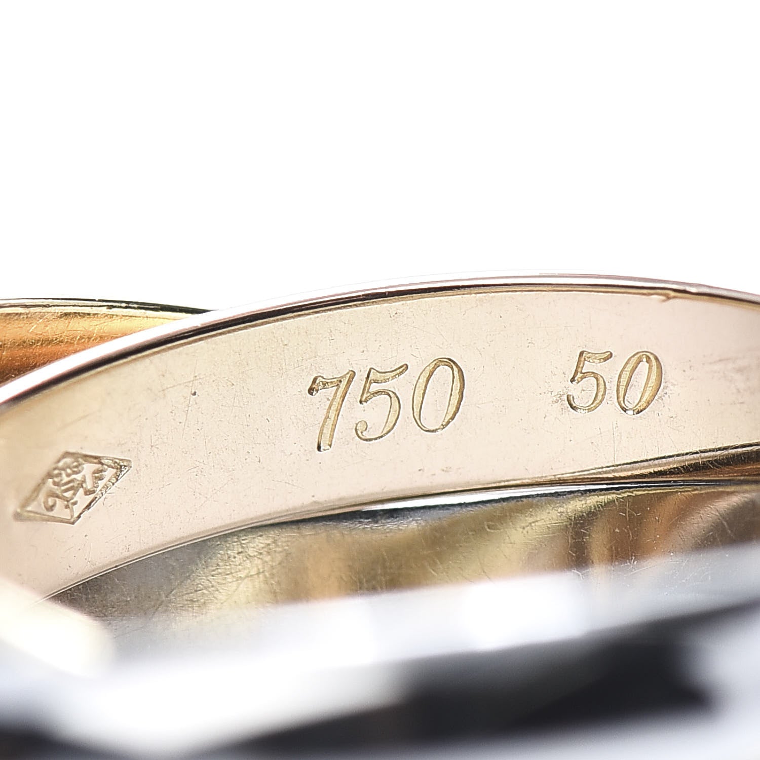 Cartier 18K Pink Yellow White Gold Classic Les Must De Trinity Ring 50 5.25 5 of 6