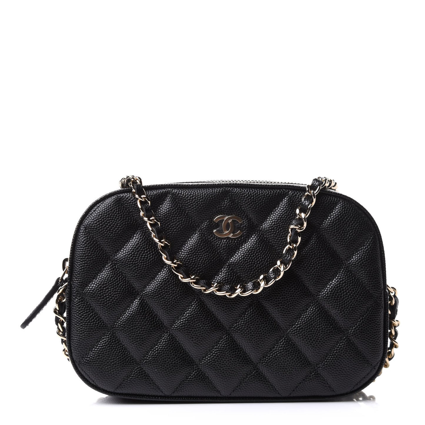 Caviar Quilted Vanity With Chain Black