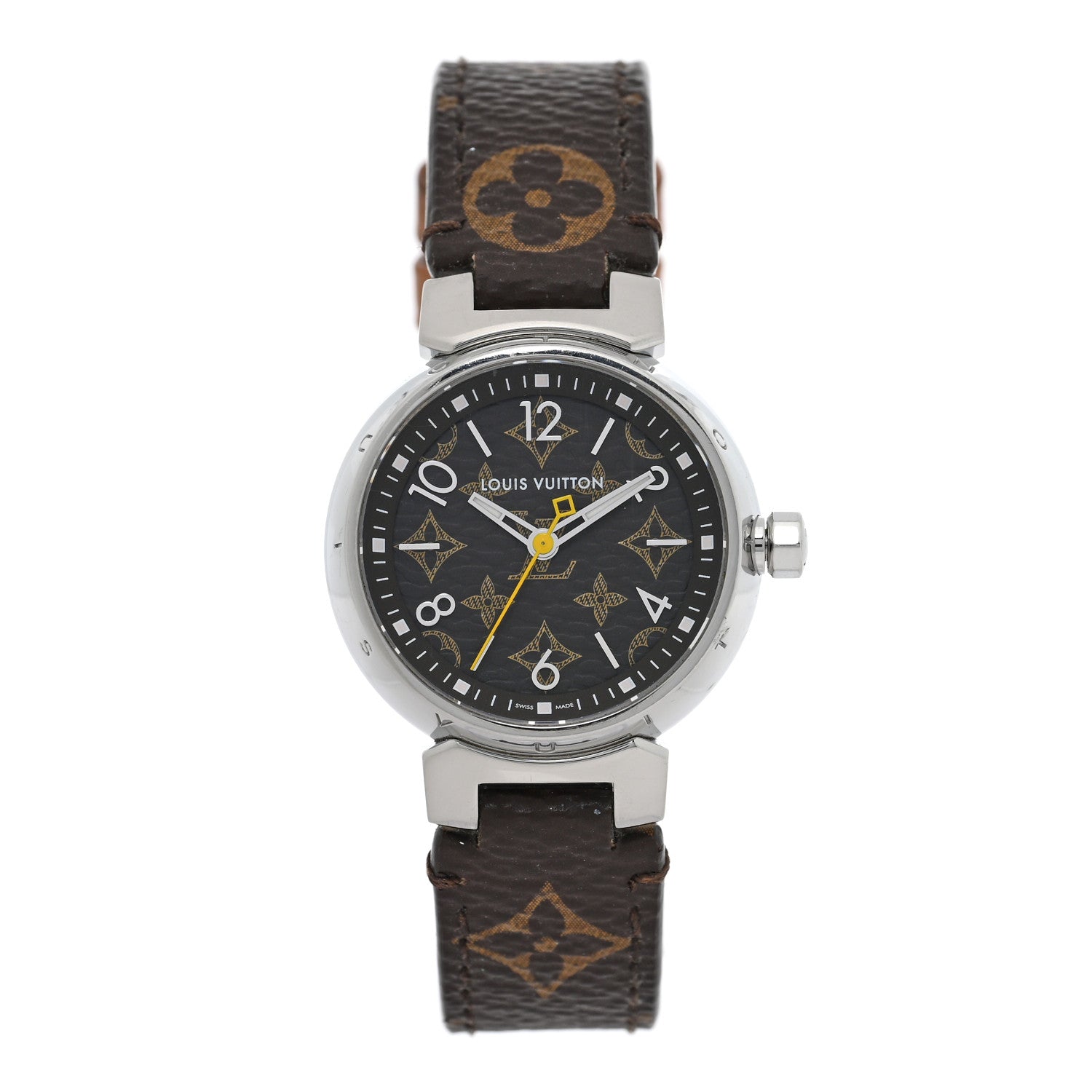 Louis Vuitton Stainless Steel Monogram 28mm Tambour Quartz