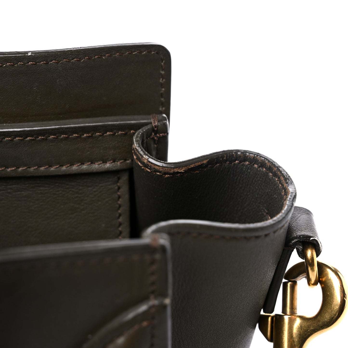 Smooth Calfskin Nano Luggage Khaki