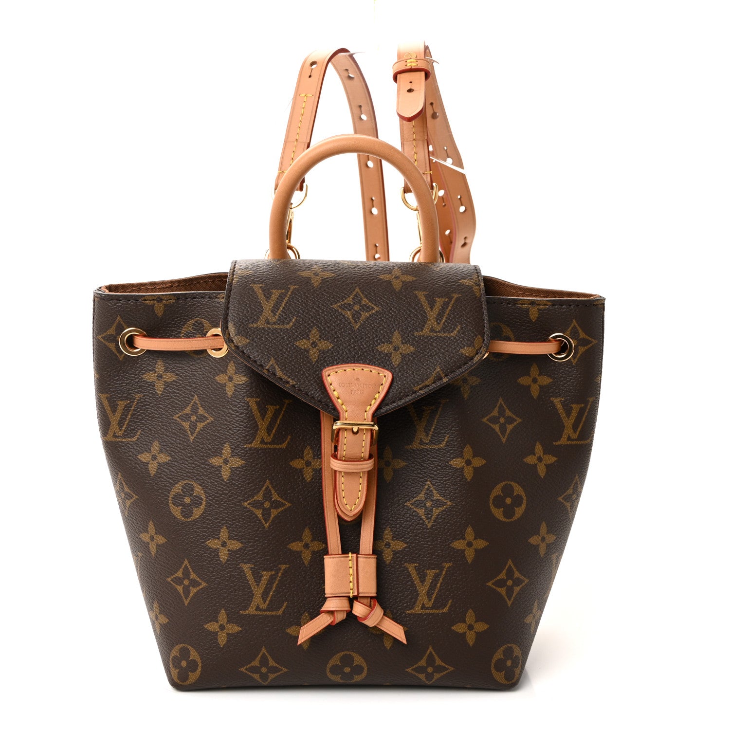 louis vuitton bb backpack - Montsouris - Monogram leather base and trimmed with natural cowhide leather Louis Vuitton Monogram Montsouris BB