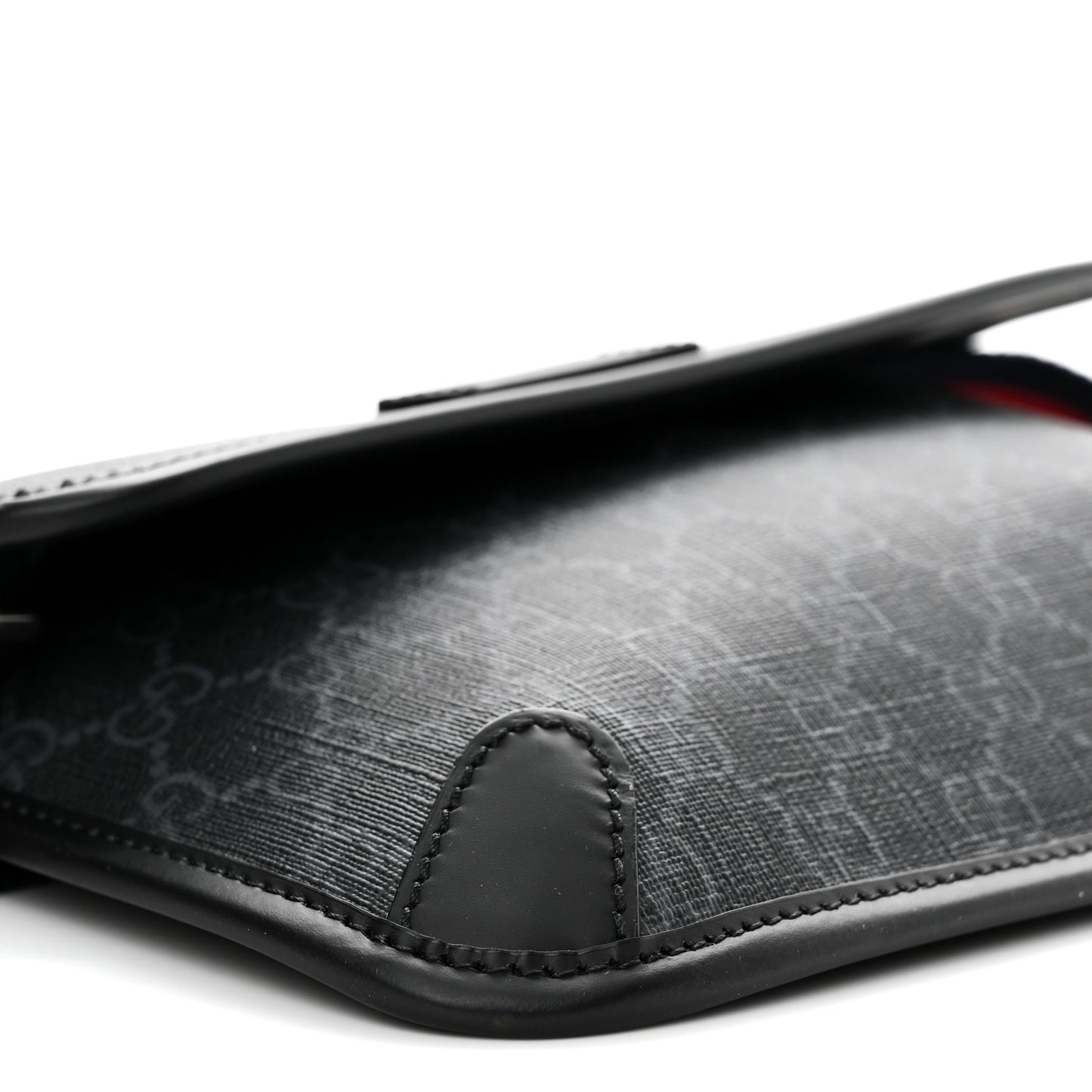 GG Supreme Monogram Web Slim Belt Bag Black Grey