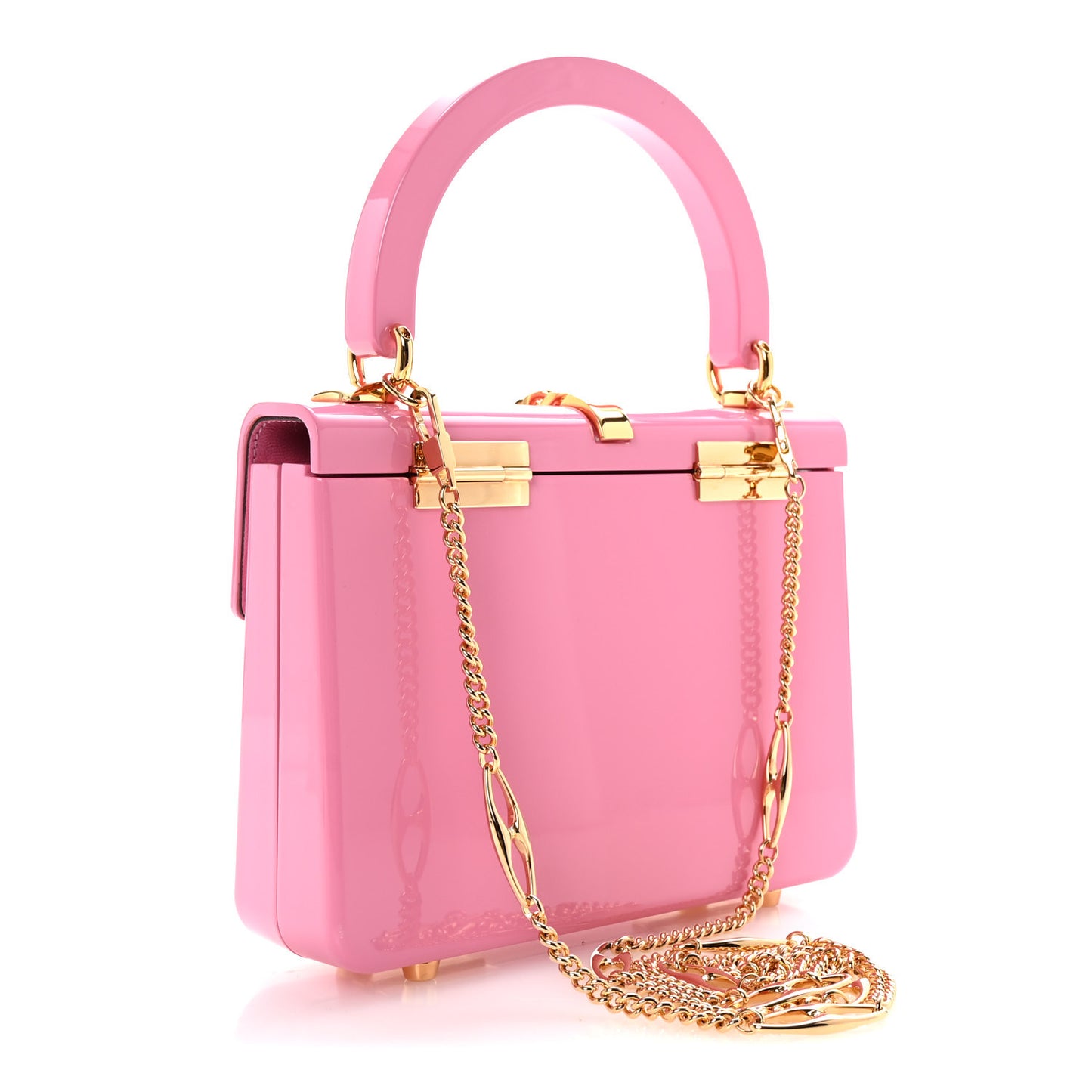 Plexiglass Mini Sylvie 1969 Top Handle Bag Pink