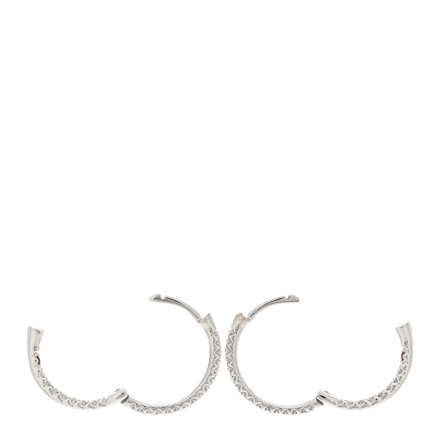 18K White Gold Diamond XS Hoop Pave Earrings