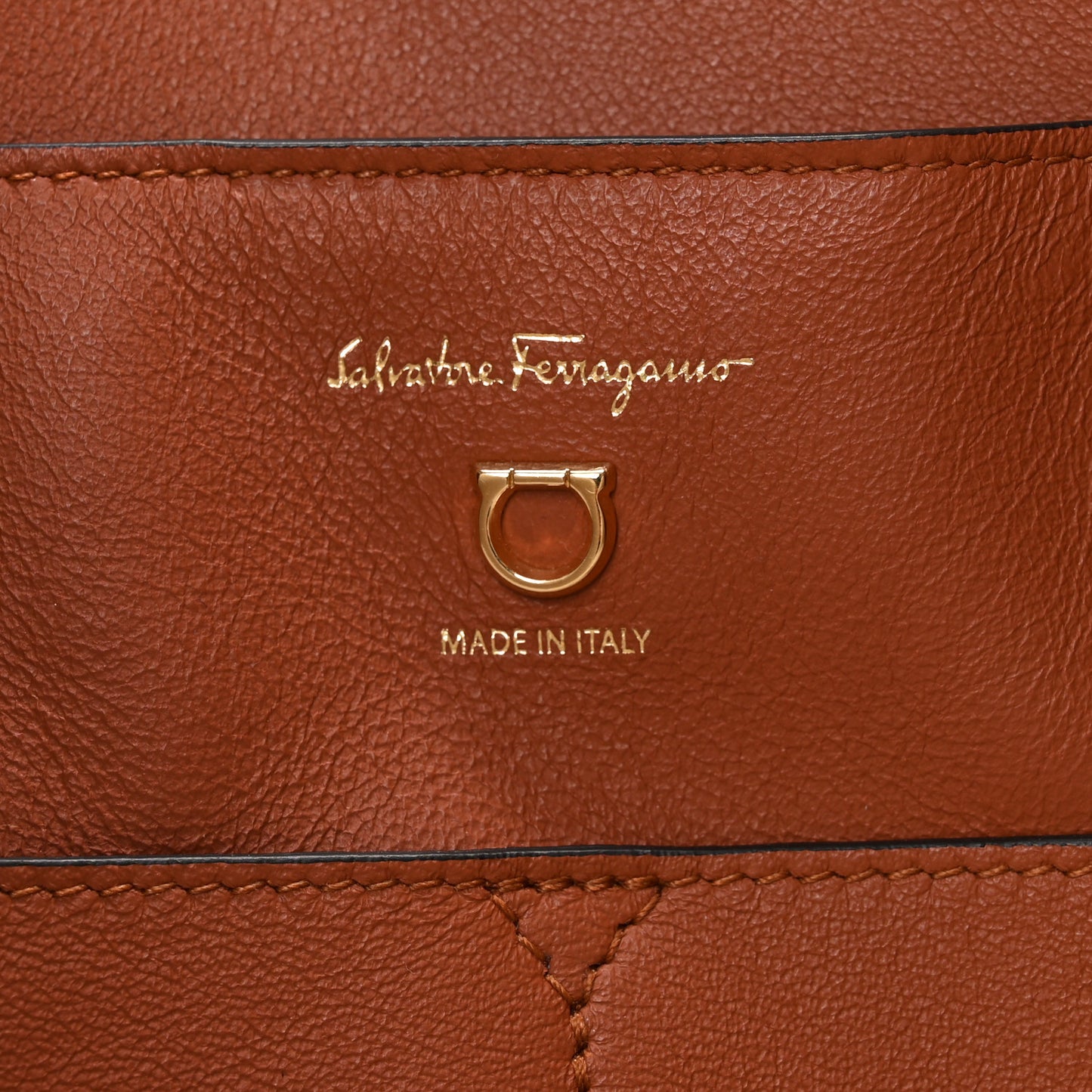 Canvas Calfskin Glam Tote Beige Brown
