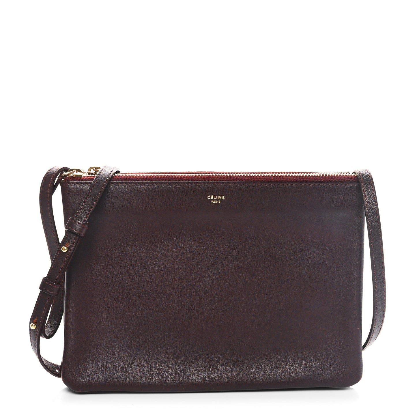 Lambskin Large Trio Crossbody Bag Burgundy