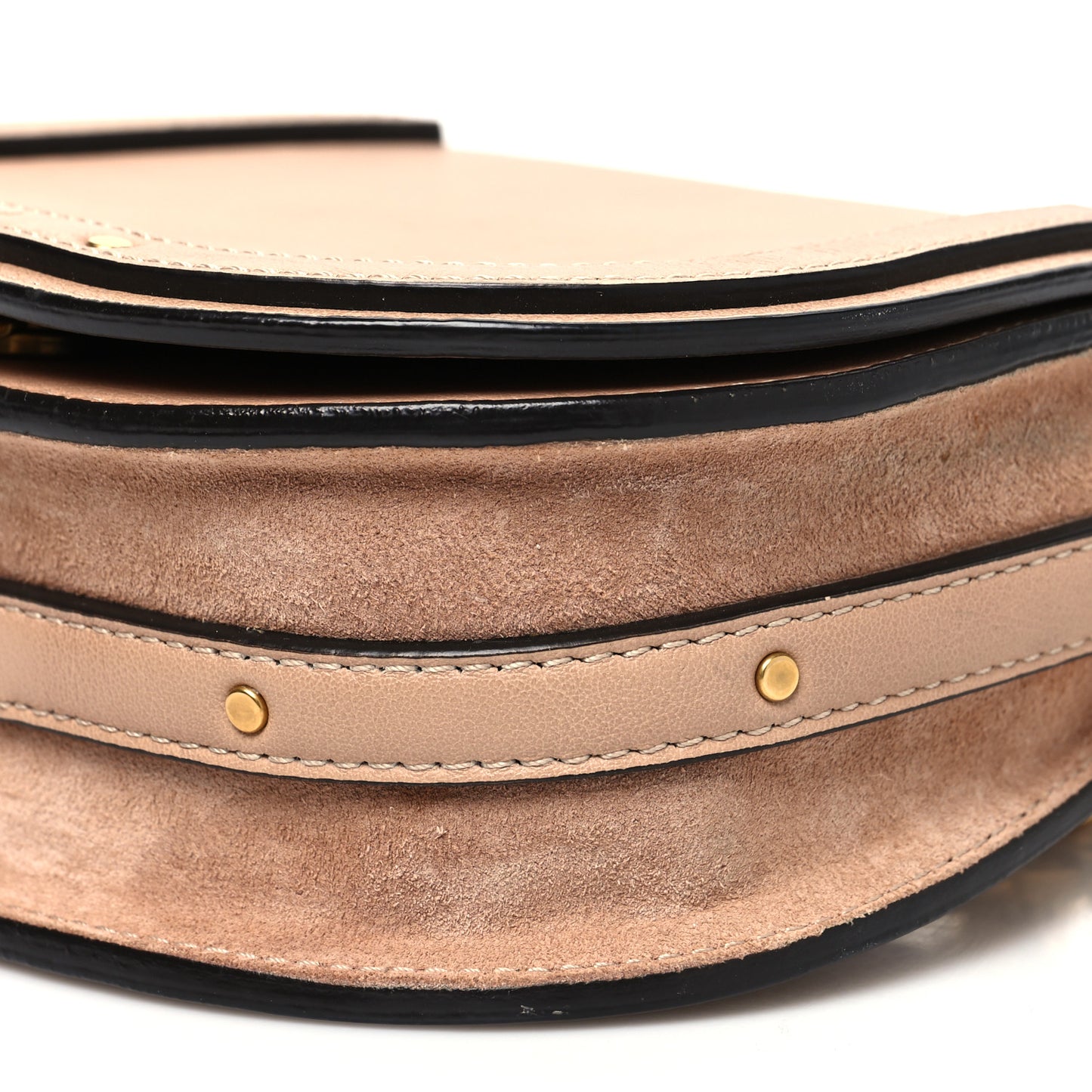 Calfskin Suede Small Nile Bracelet Bag Biscotti Beige