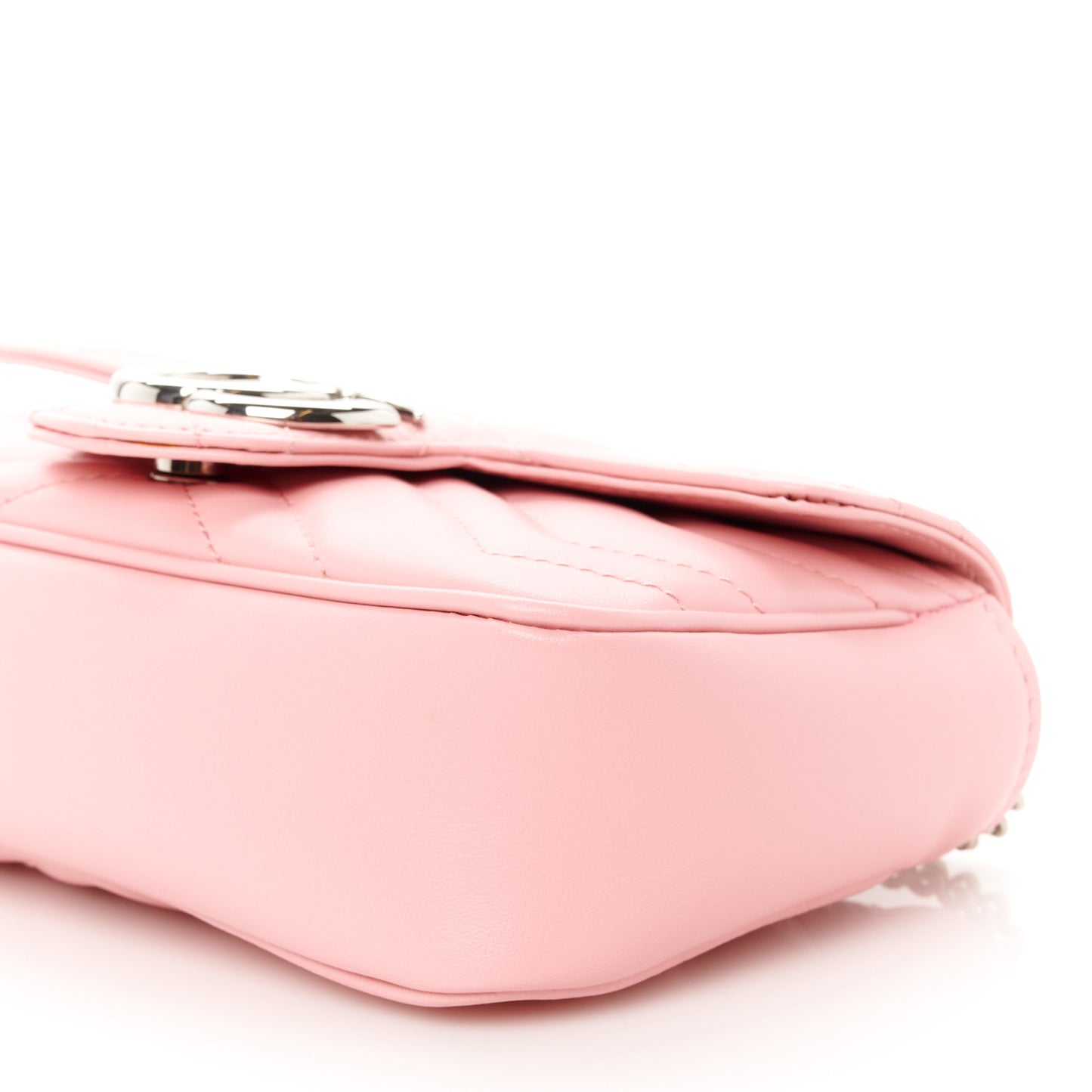 Calfskin Matelasse Super Mini GG Marmont Shoulder Bag Wild Rose
