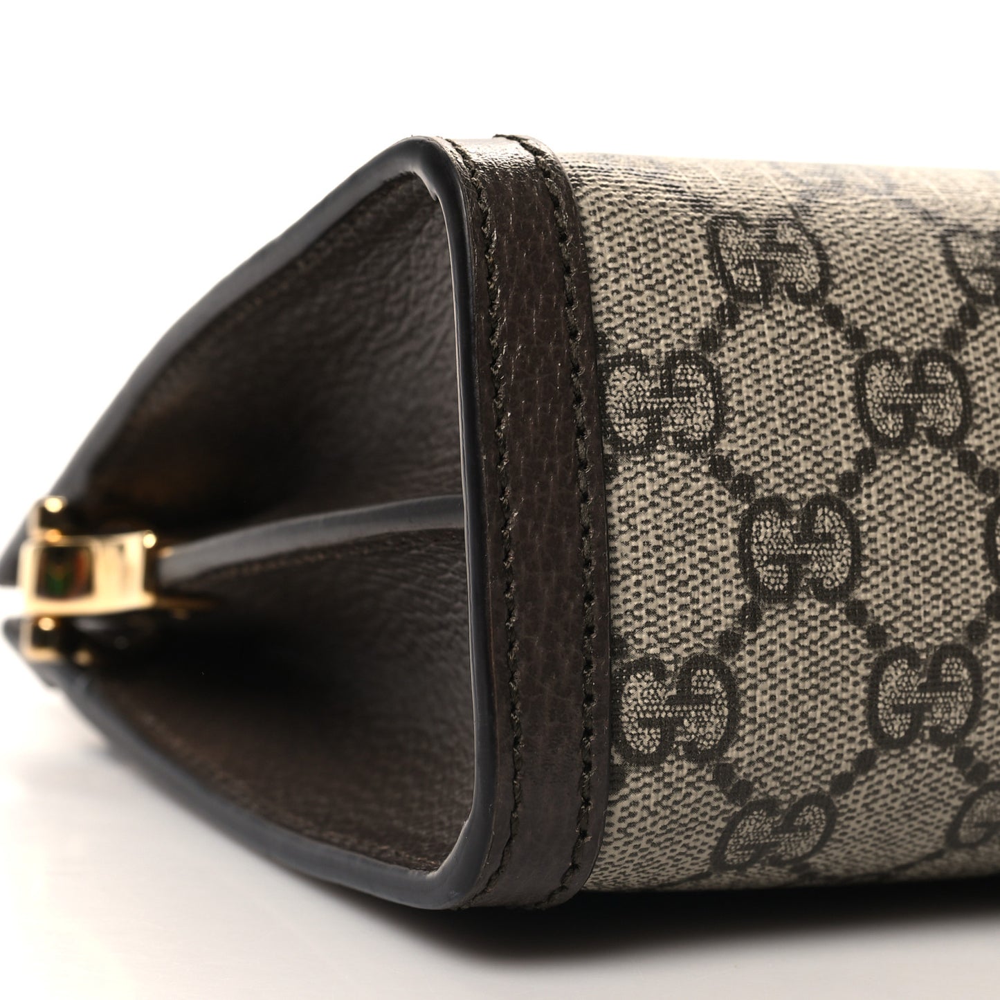GG Supreme Monogram Web Small Ophidia Chain Shoulder Bag Brown