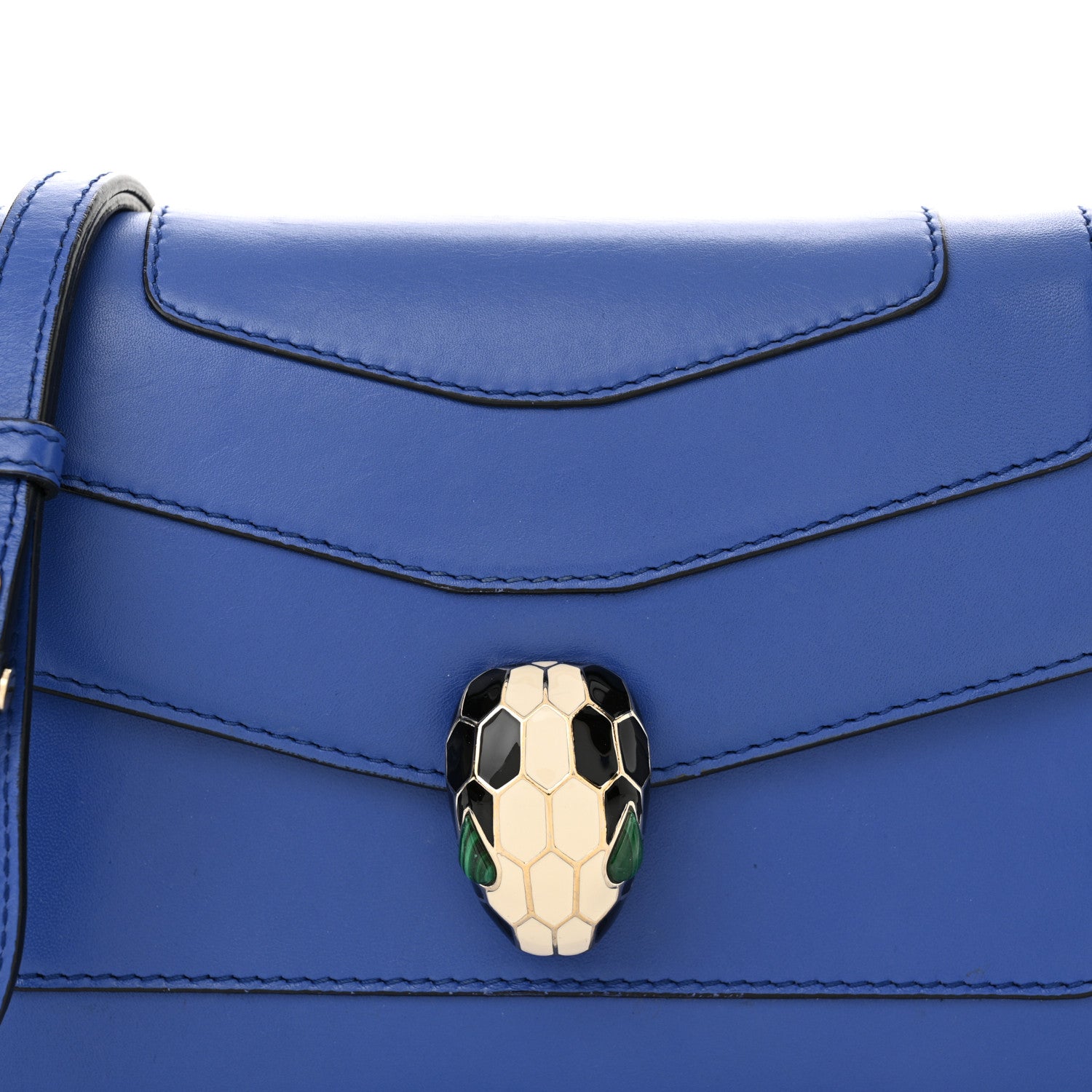 Bulgari Calfskin Serpenti Forever Crossbody Bag Blue 9 of 15