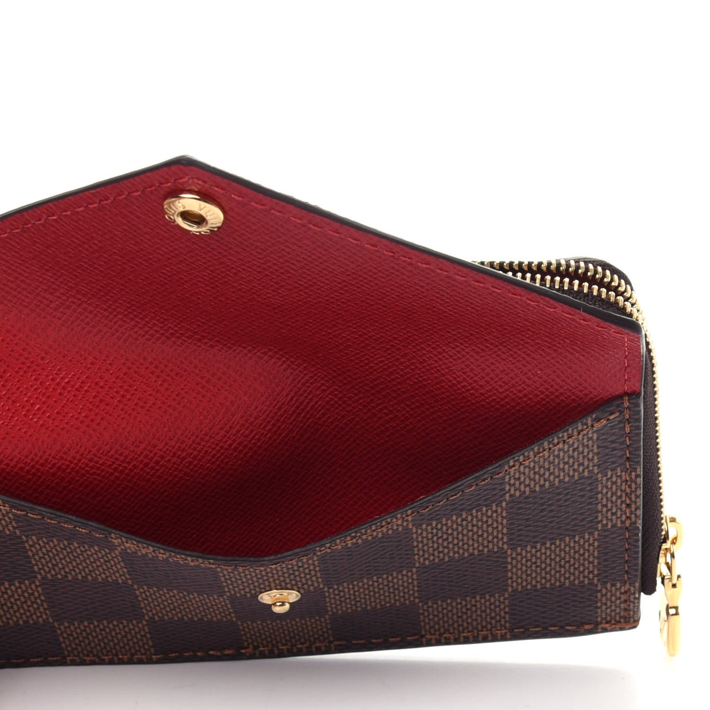 Damier Ebene Recto Verso Card Holder Red