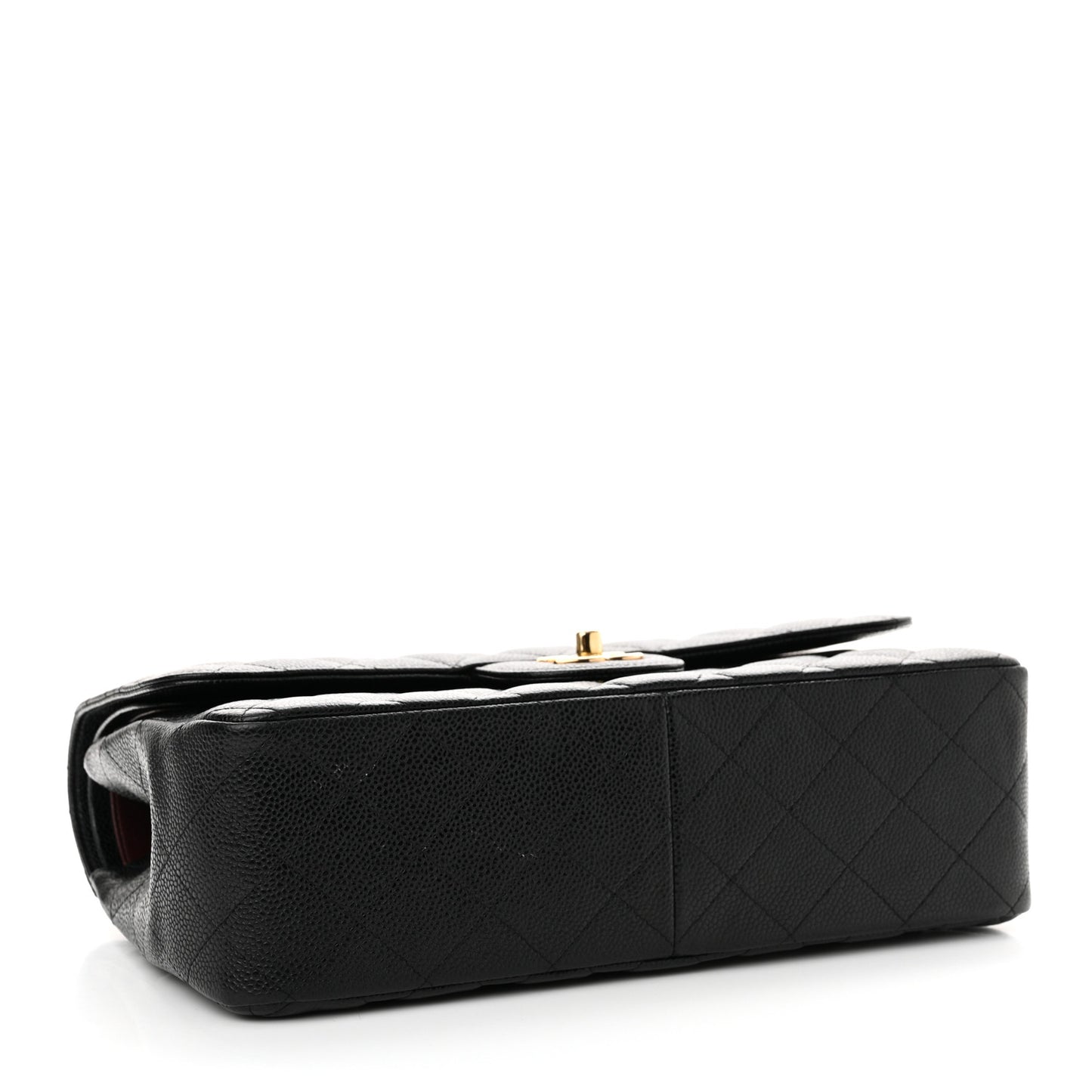 Caviar Quilted Jumbo Double Flap Black