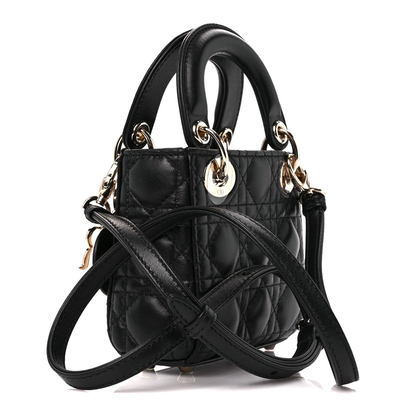 Lambskin Cannage Micro Lady Dior Black