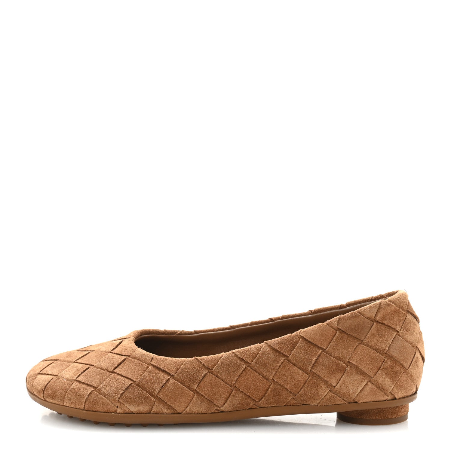 Bottega Veneta Suede Intrecciato Ballet Flats 36 Caramel 1 of 8