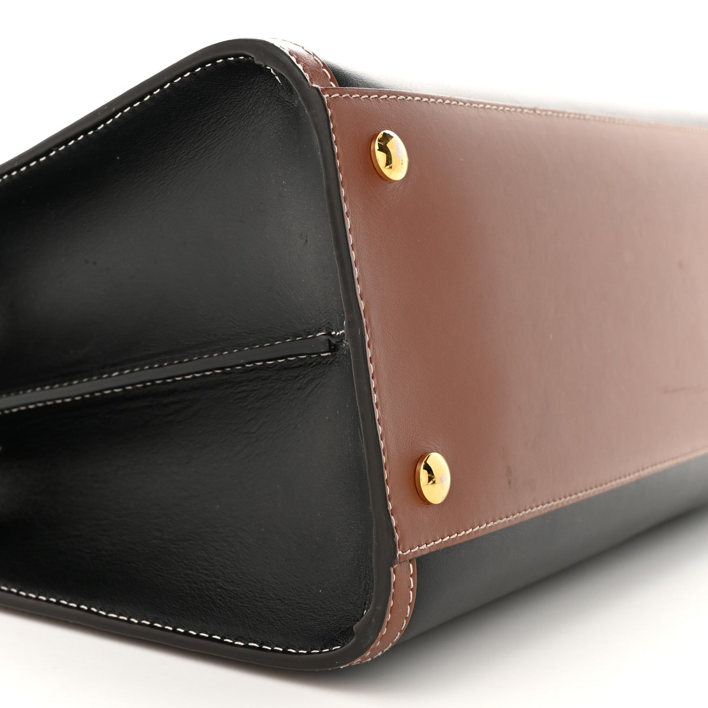 Calfskin Vintage Check Small Two Handle Title Bag Black