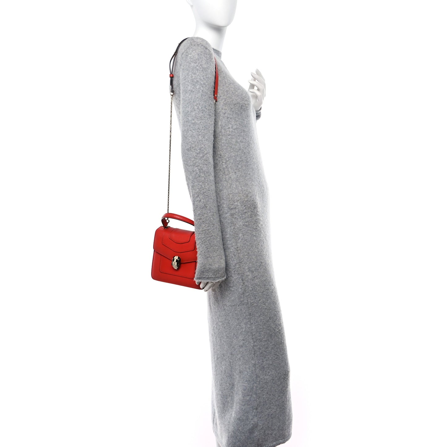 Calfskin Serpenti Forever Top Handle Red