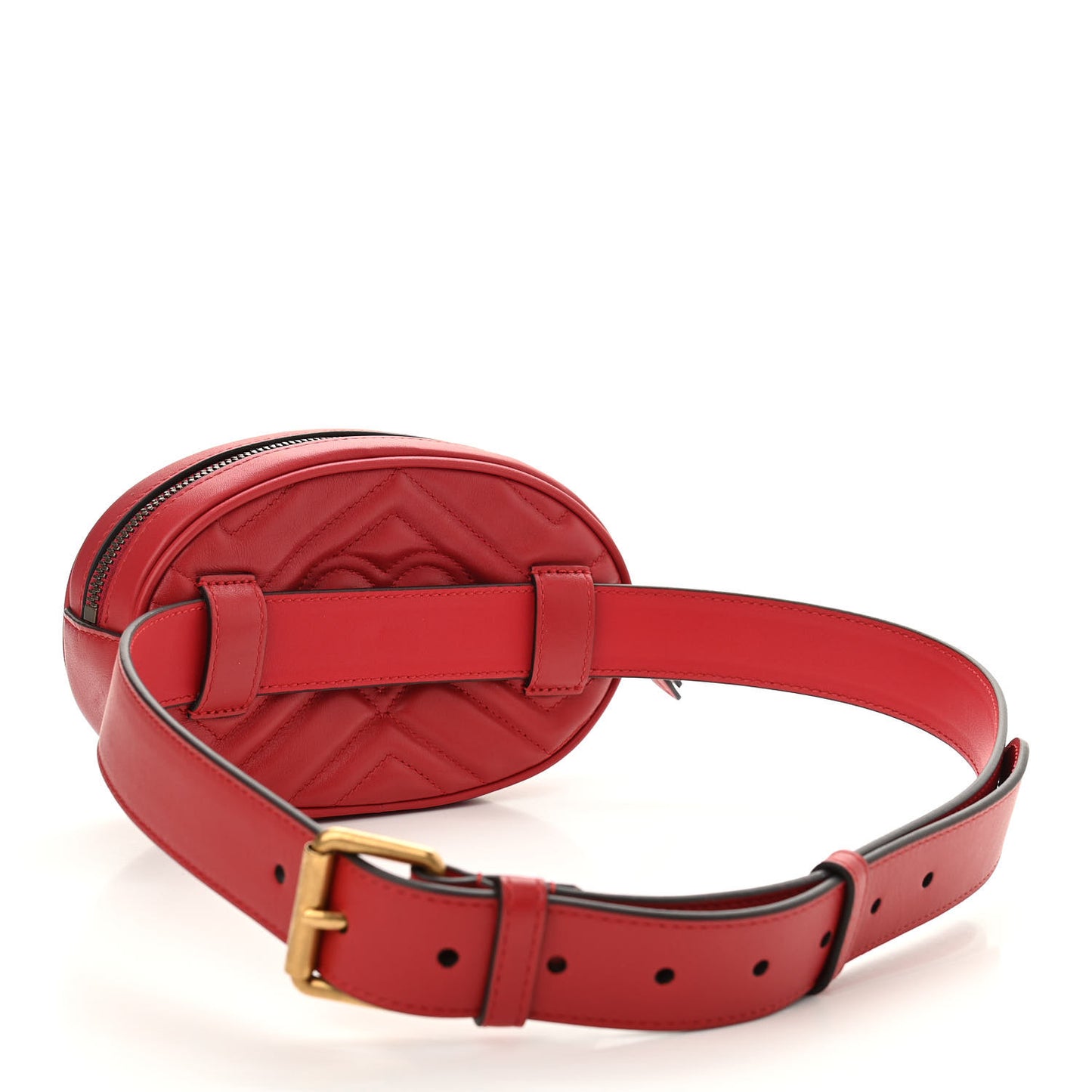 Calfskin Matelasse GG Marmont Belt Bag 85 34 Hibiscus Red