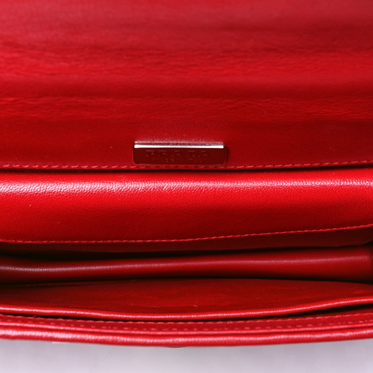 Prada Madras Woven Shoulder Bag Fuoco White 4 of 6