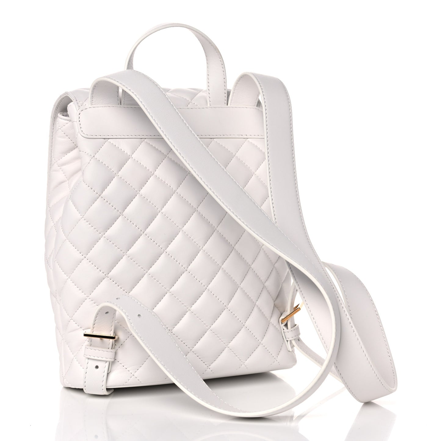 Calfskin Quilted Medusa Backpack White