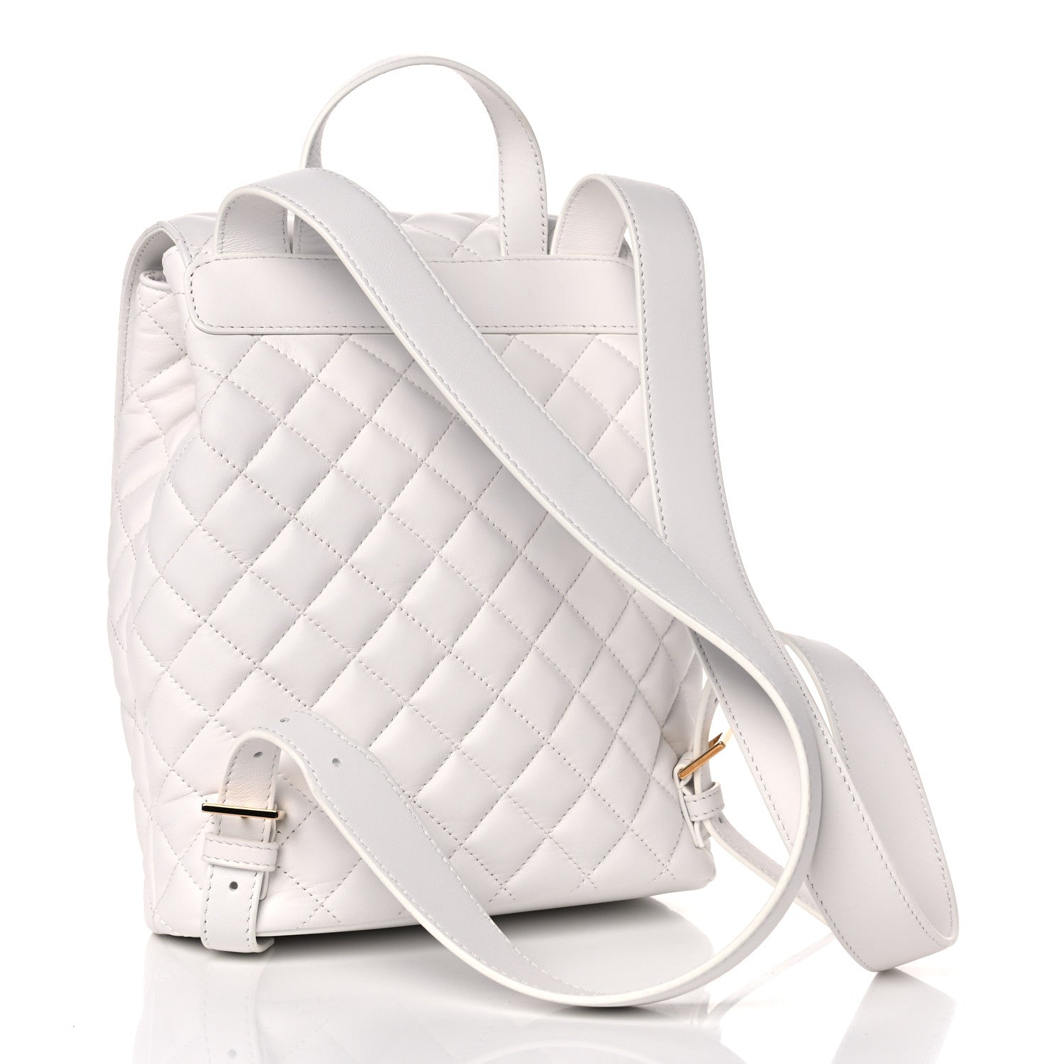 Versace Calfskin Quilted Medusa Backpack White 2 of 7