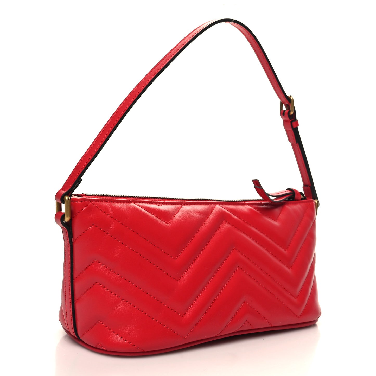 Calfskin Matelasse Chevron GG Marmont Sling Shoulder Bag Rosso