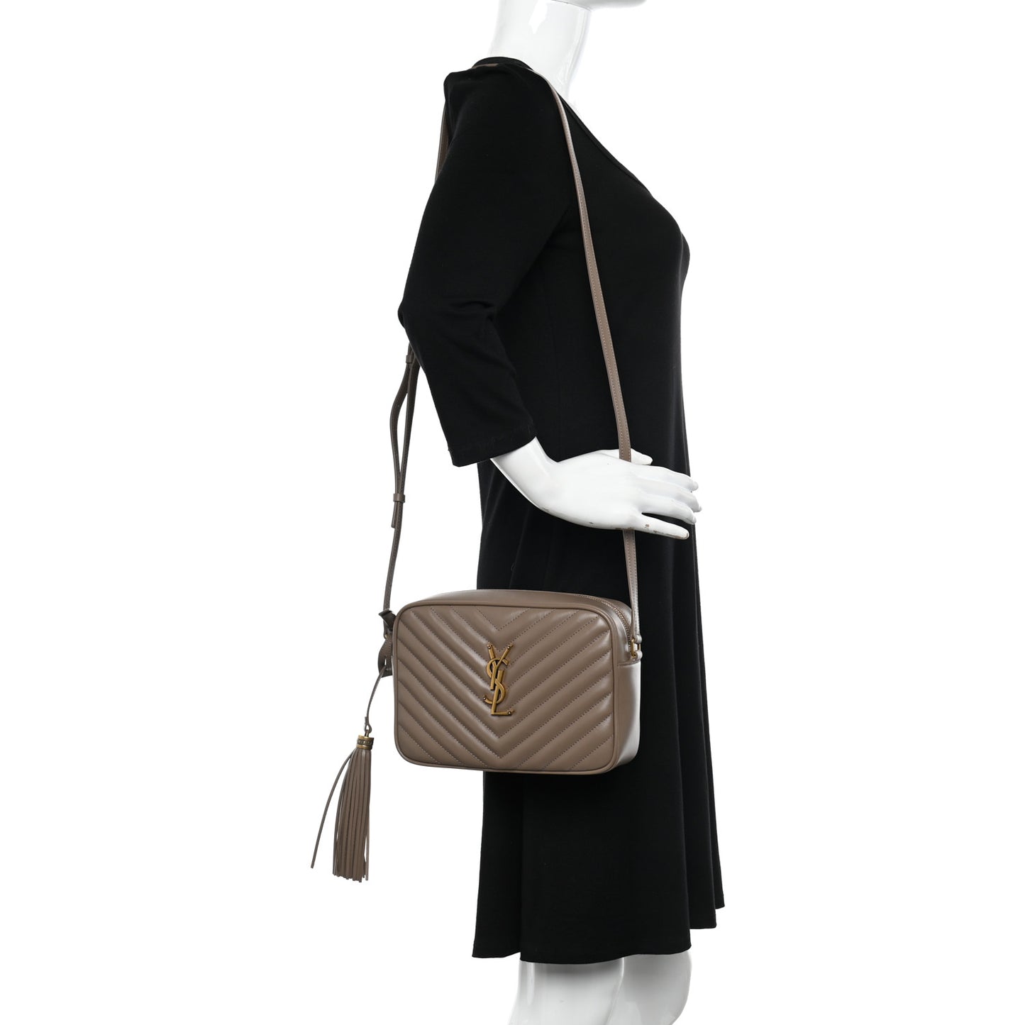 Calfskin Matelasse Monogram Lou Camera Bag Taupe