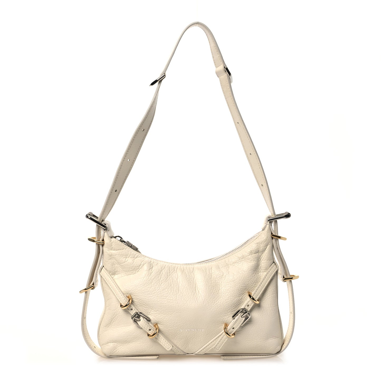 Tumbled Calfskin Mini Voyou Boyfriend Party Bag White