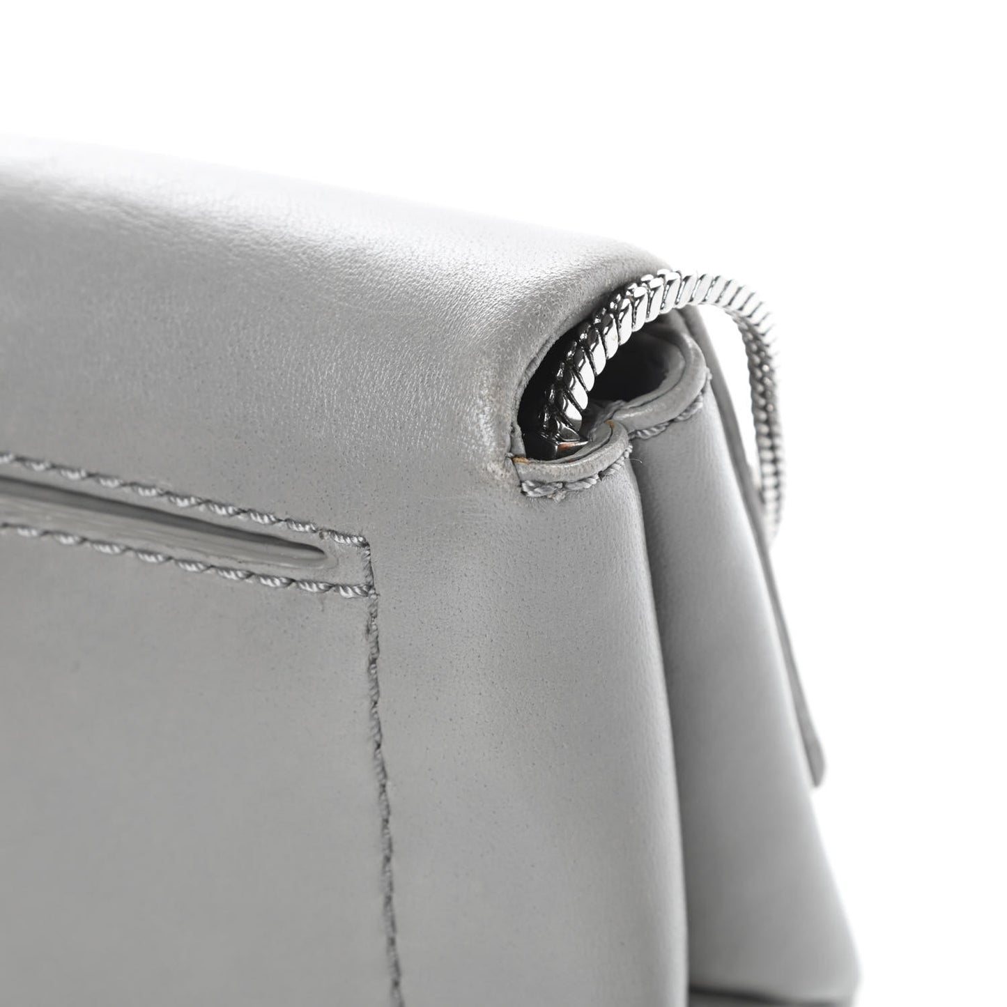 Calfskin Alix Soft Flap Clutch Grey