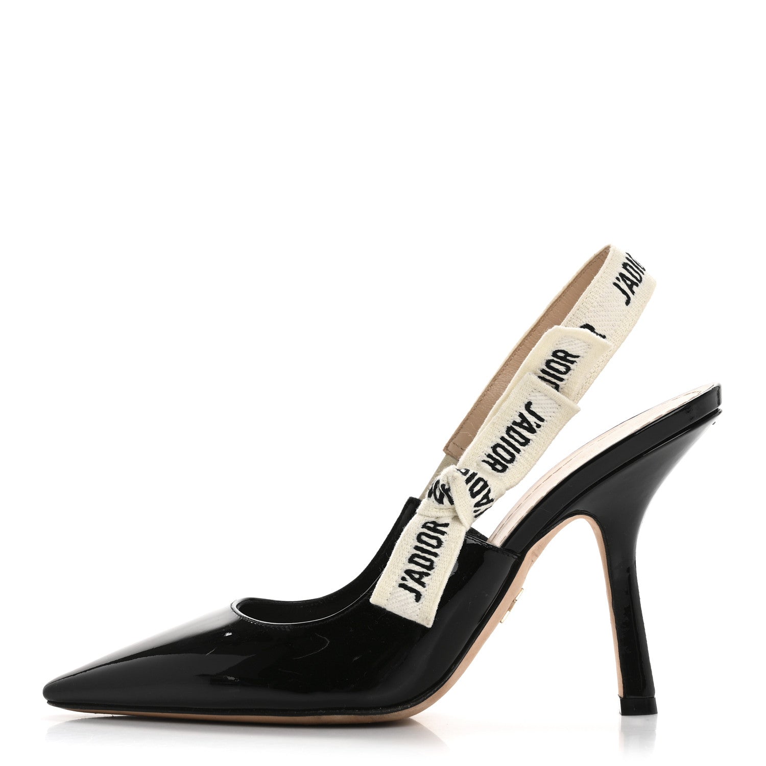 Christian Dior J'ADIOR ハイヒール ブラック　37 Christian Dior Patent Ribbon J'Adior Slingback 100mm Pumps