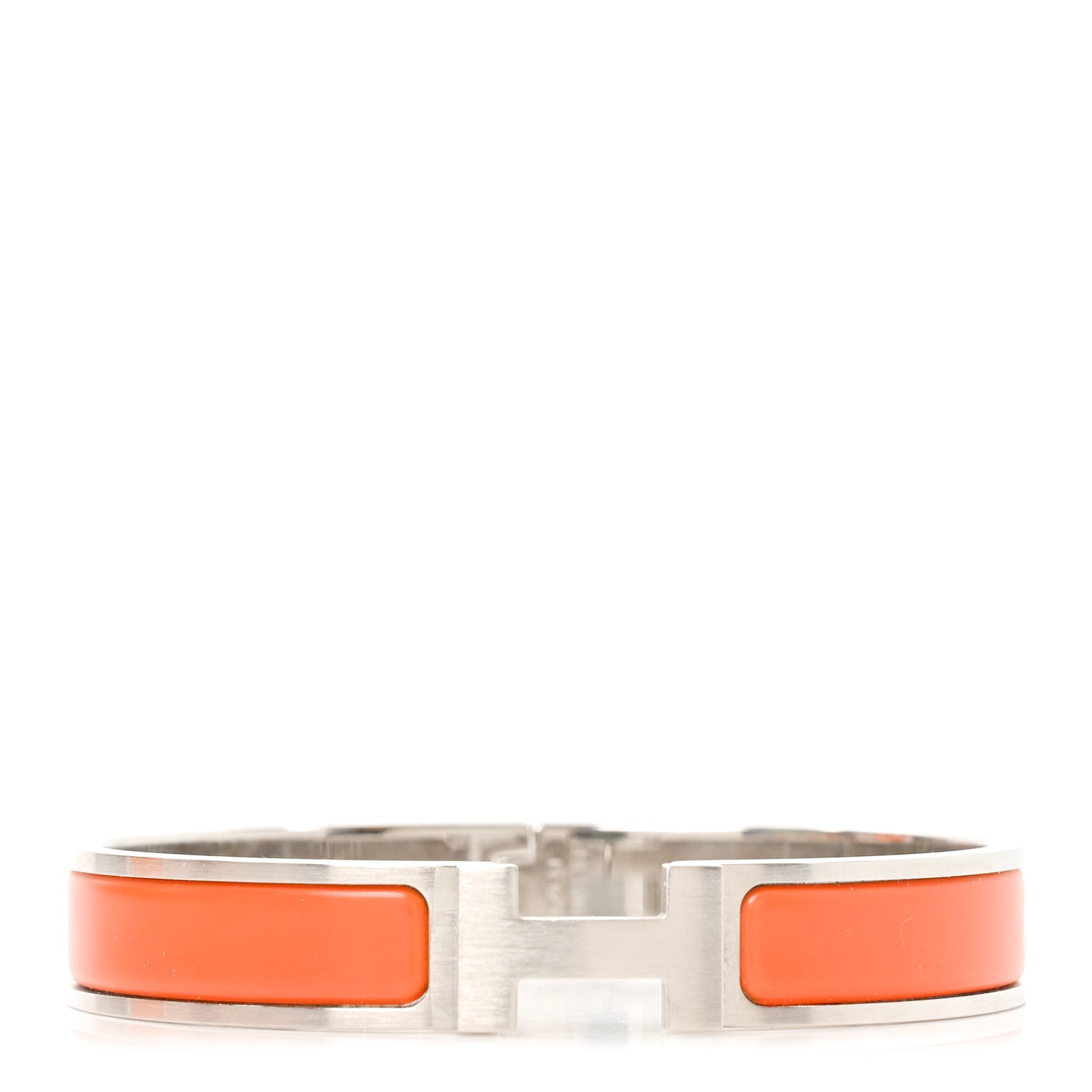 Hermes Matte Enamel Narrow Clic Clac HH Bracelet T6 Orange 1923994