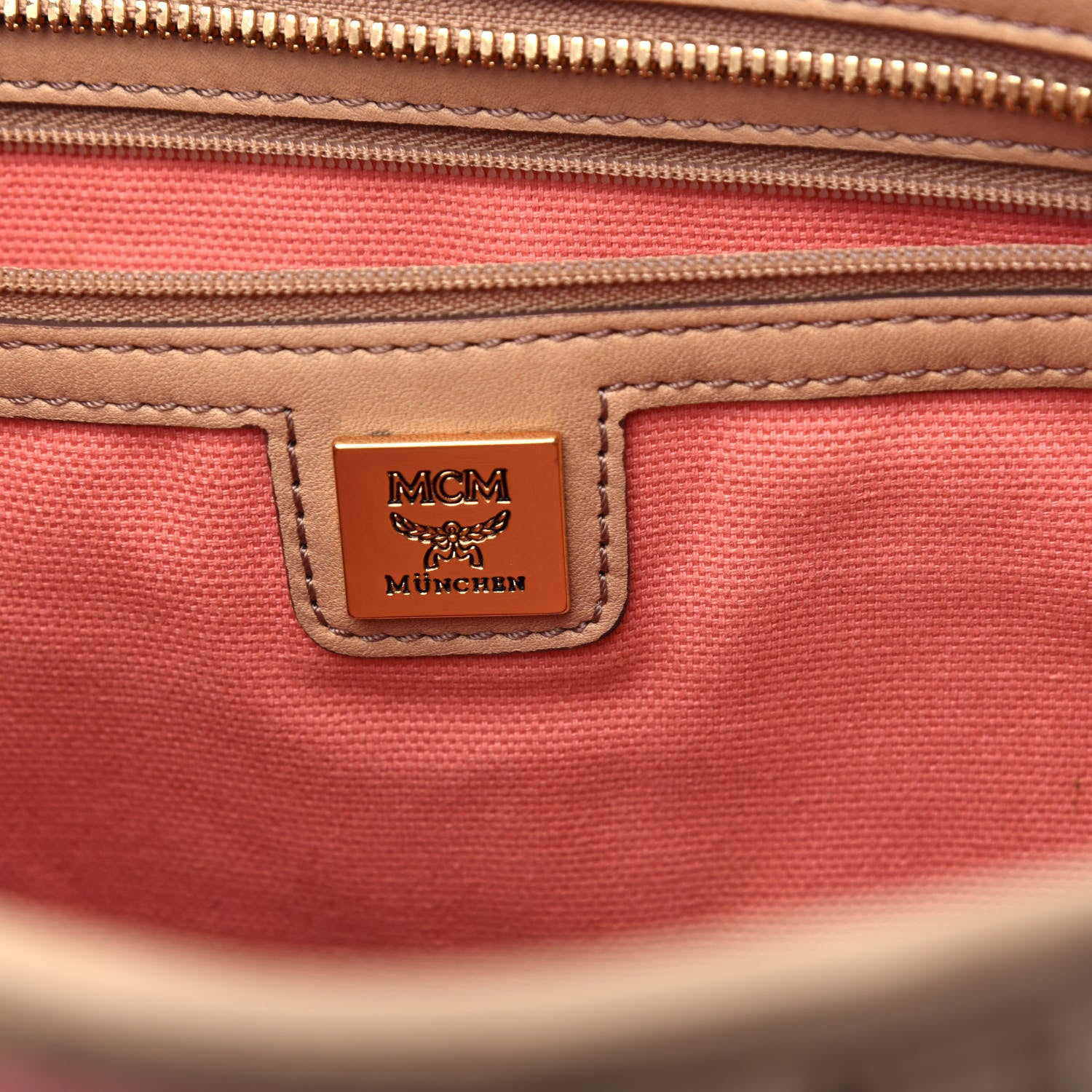 MCM Visetos Striped Tote Beige 6 of 10