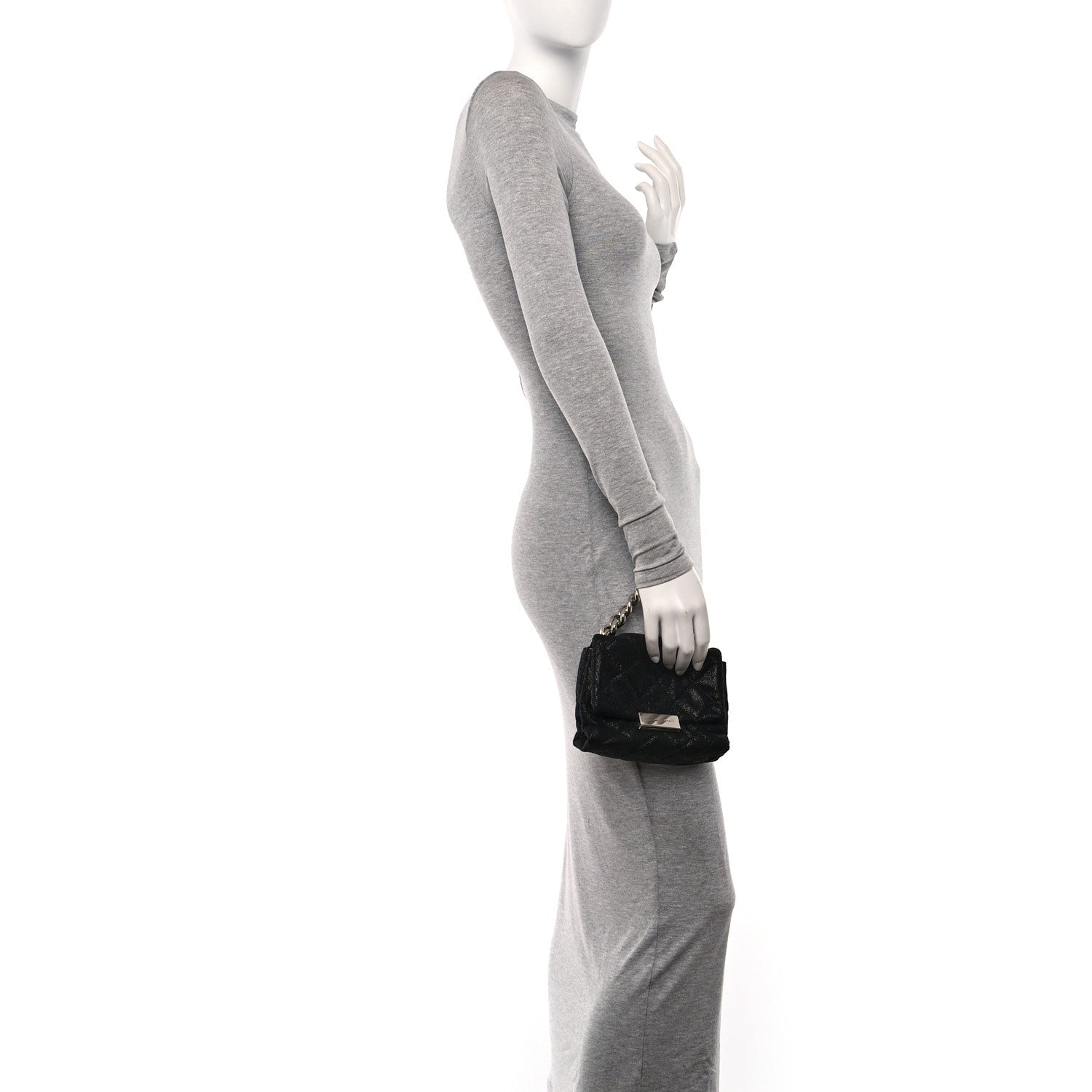 Stella McCartney Shaggy Deer Quilted Mini Beckett Chain Shoulder Bag Black 2 of 11