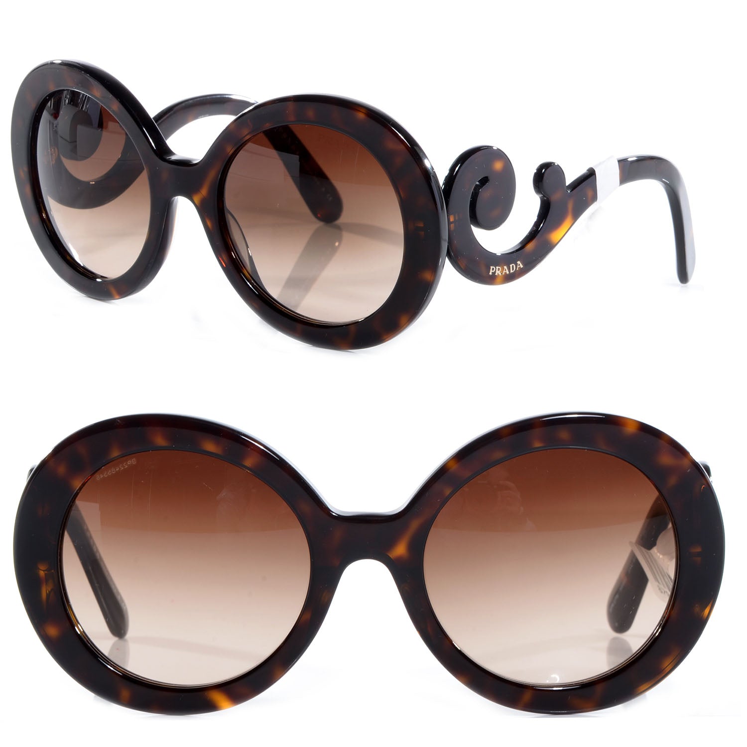 Prada Tortoise Shell Baroque Sunglasses SPR 27N 71878  display picture 3
