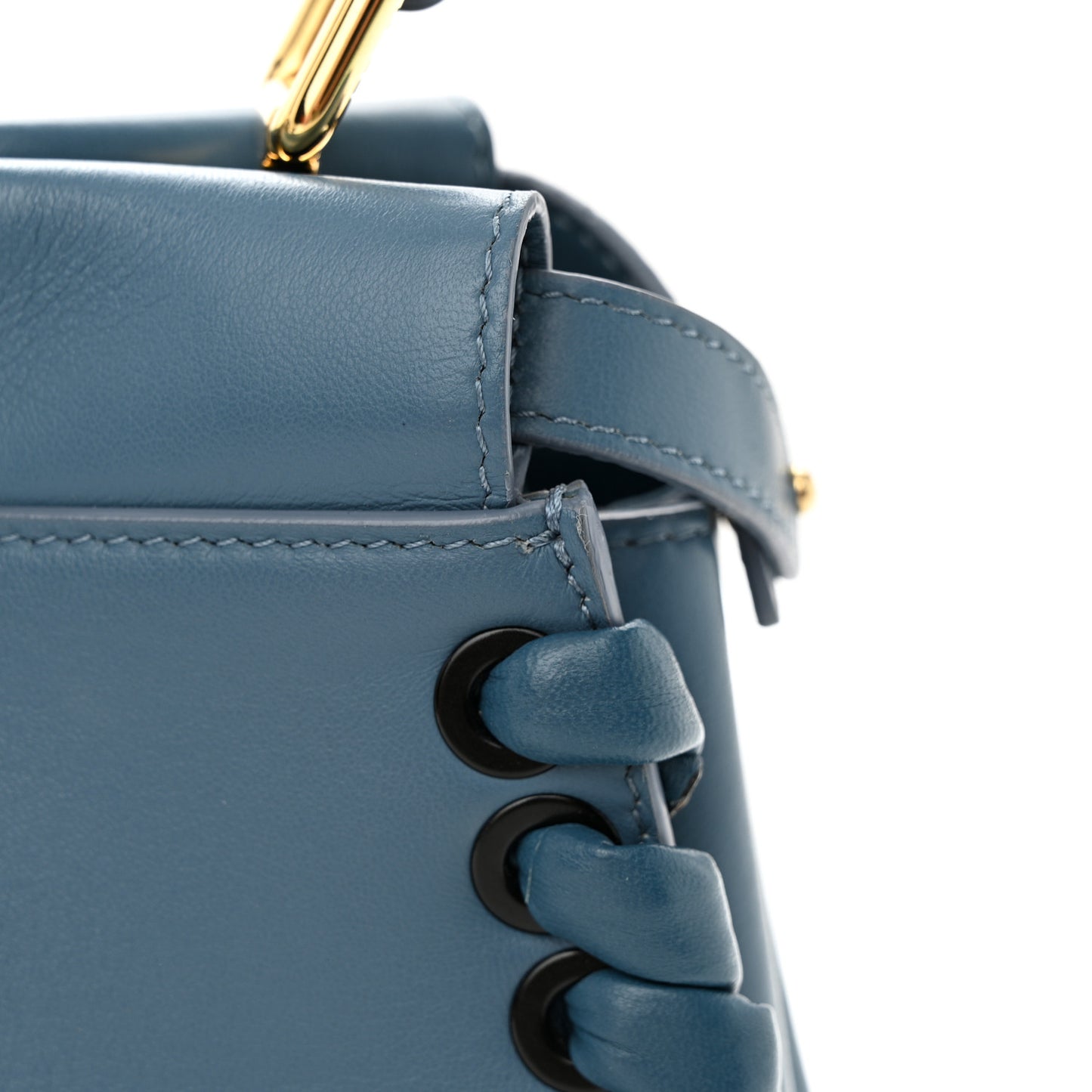 Nappa Lace Up Mini Peekaboo Iconic Satchel Cobalto