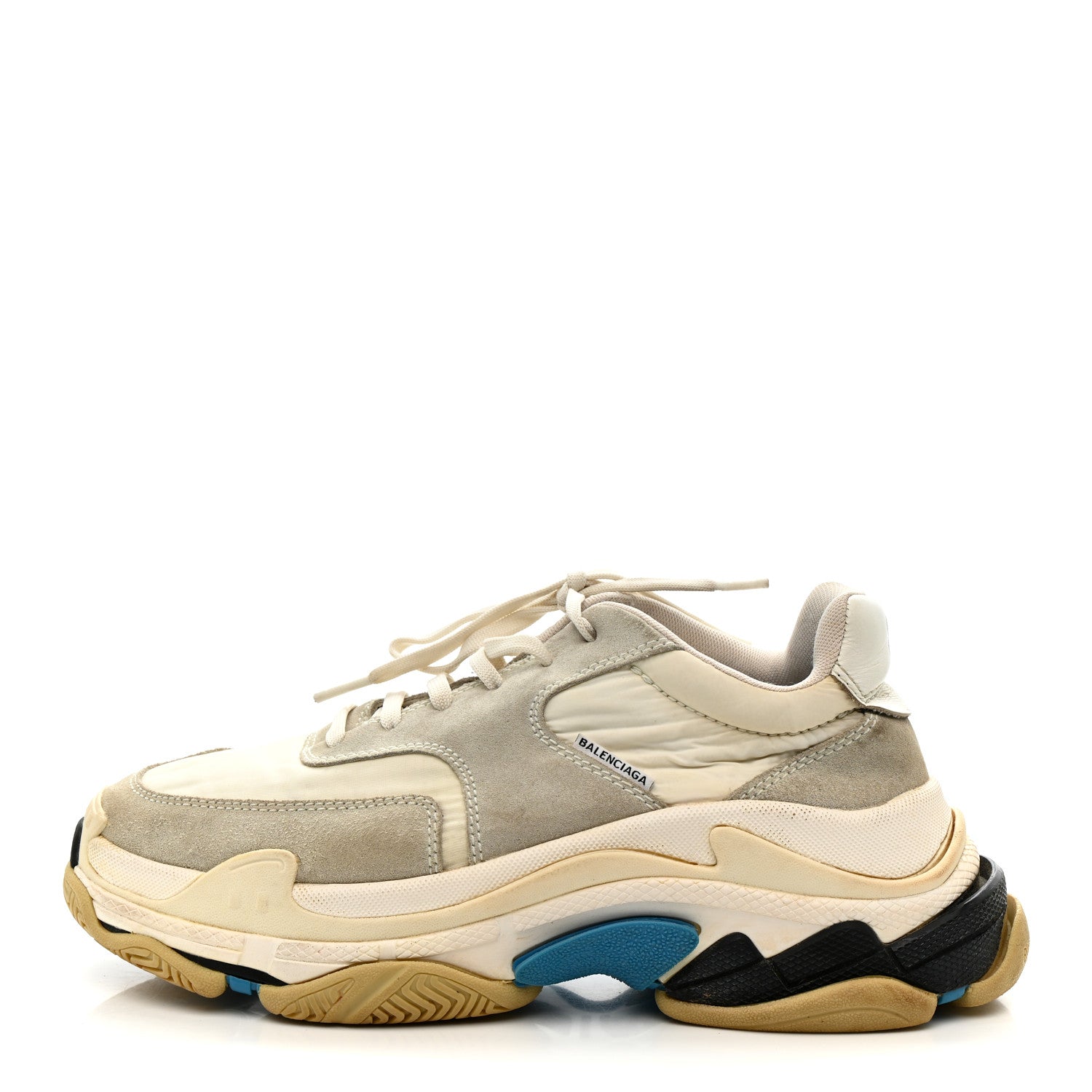 Balenciaga Nylon Suede Womens Triple S 2.0 Sneakers 39 Blue