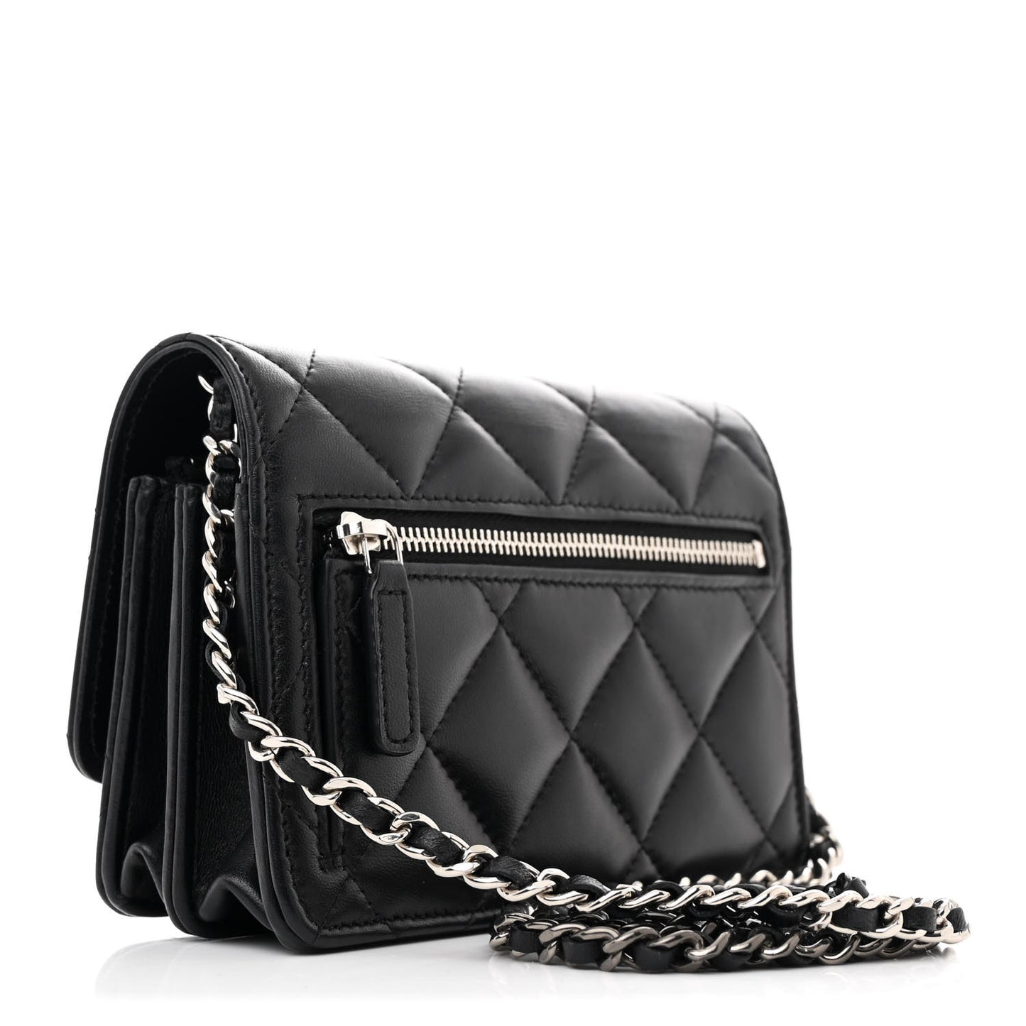 Lambskin Quilted CC Clutch on Chain WOC Black