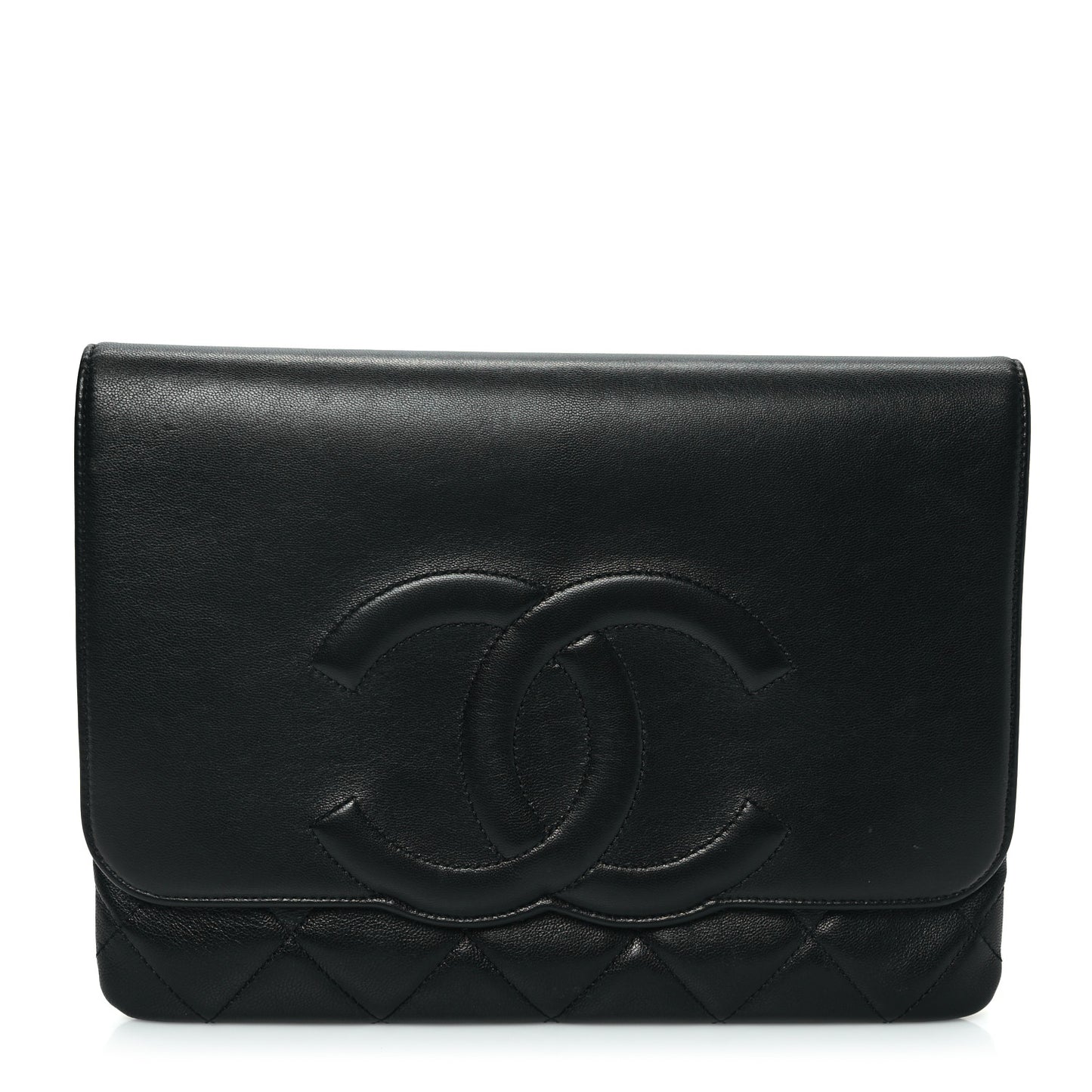 Goatskin Quilted Timeless CC Clutch Black