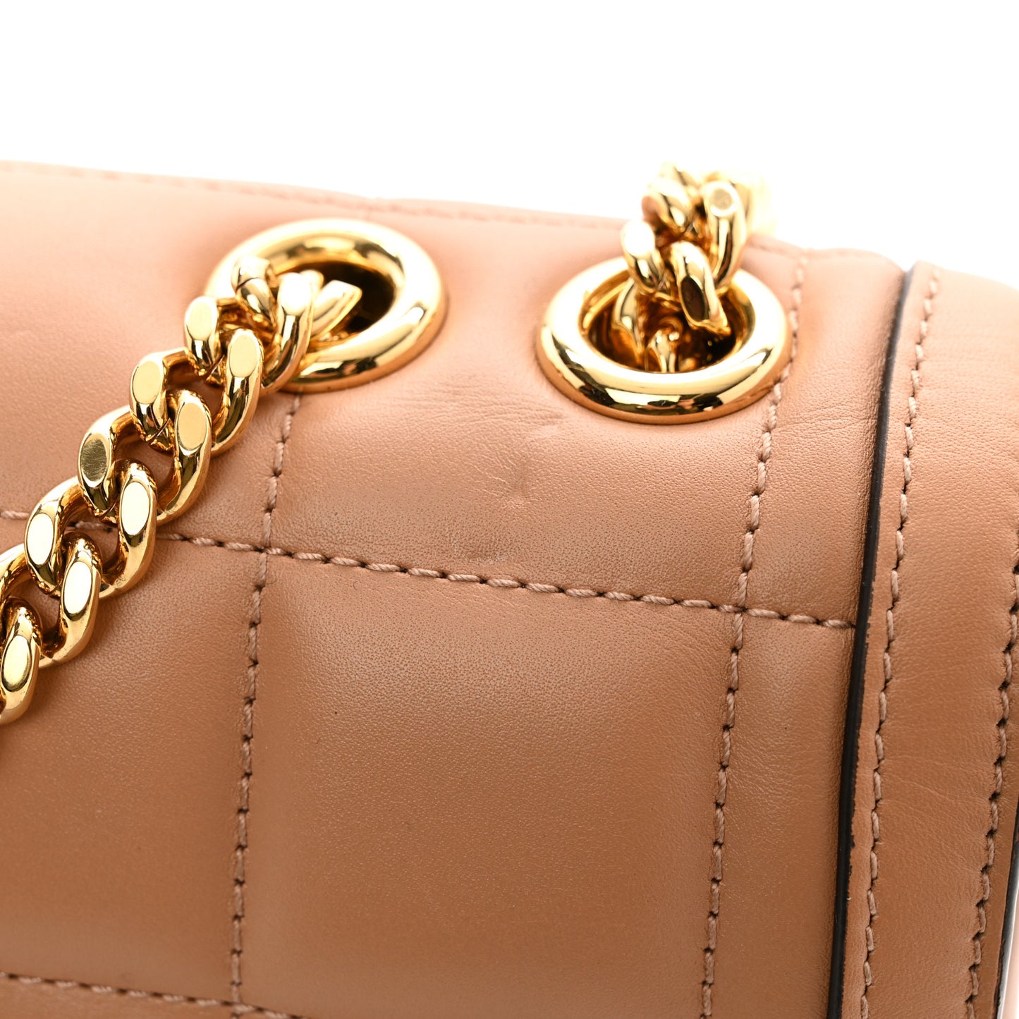 Calfskin Quilted Small Deco Shoulder Bag Camelia