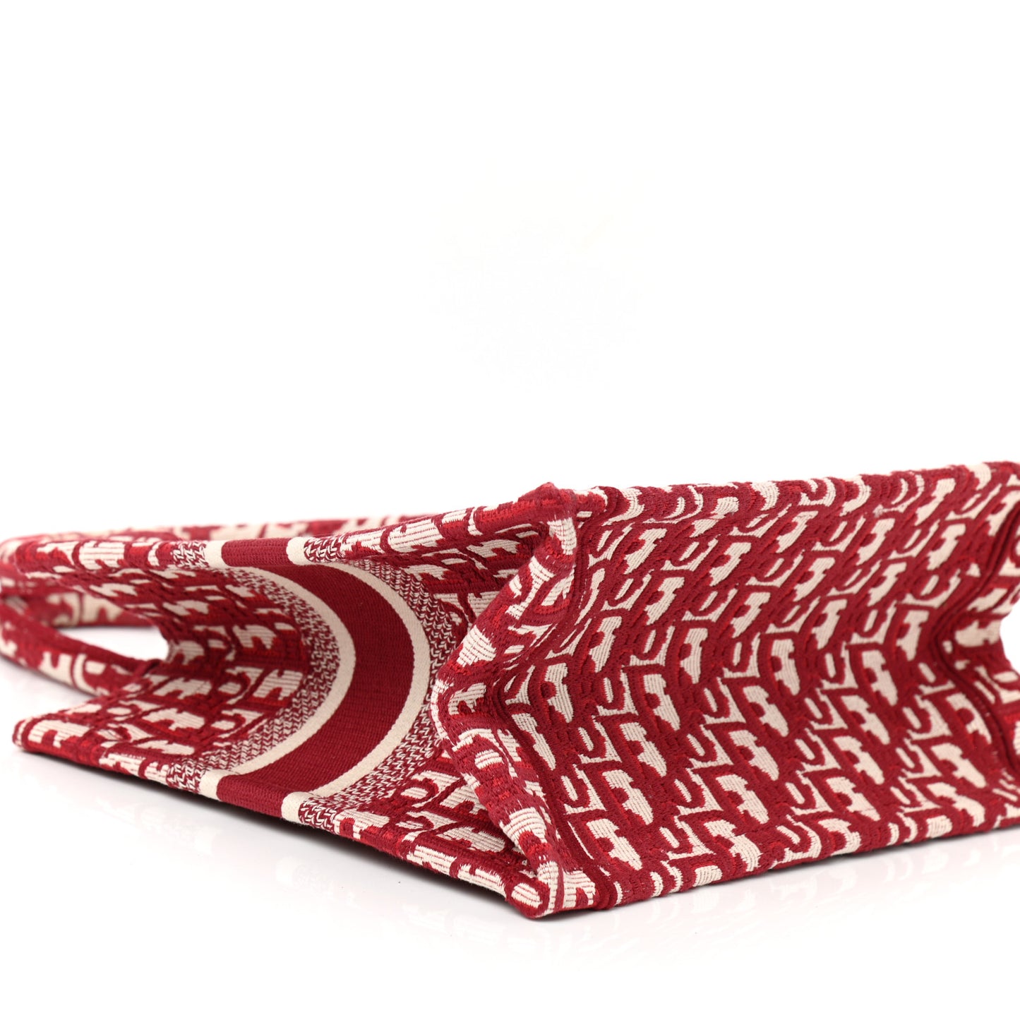 Oblique Small Book Tote Burgundy Multicolor