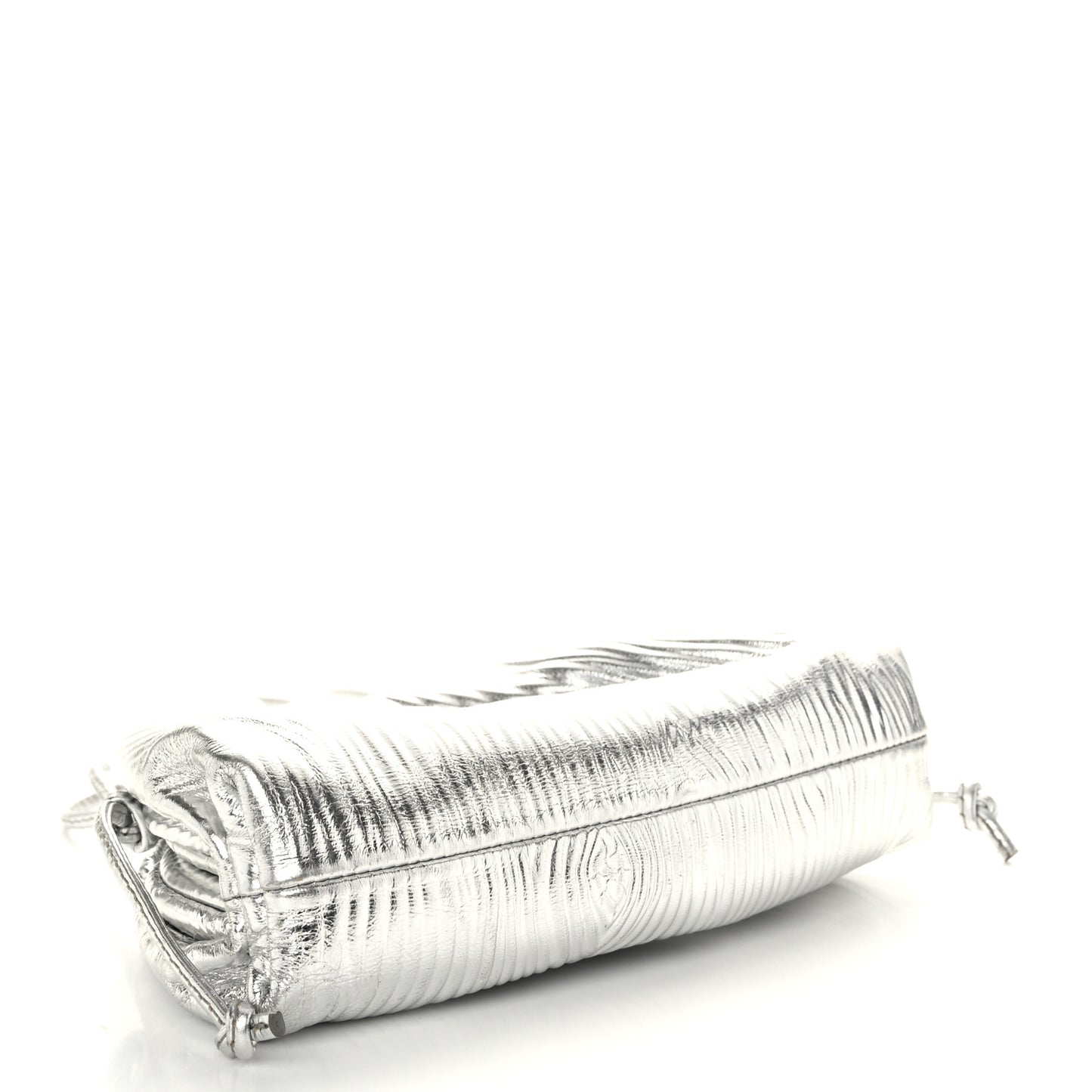 Metallic Bark Calfskin The Mini Pouch Silver