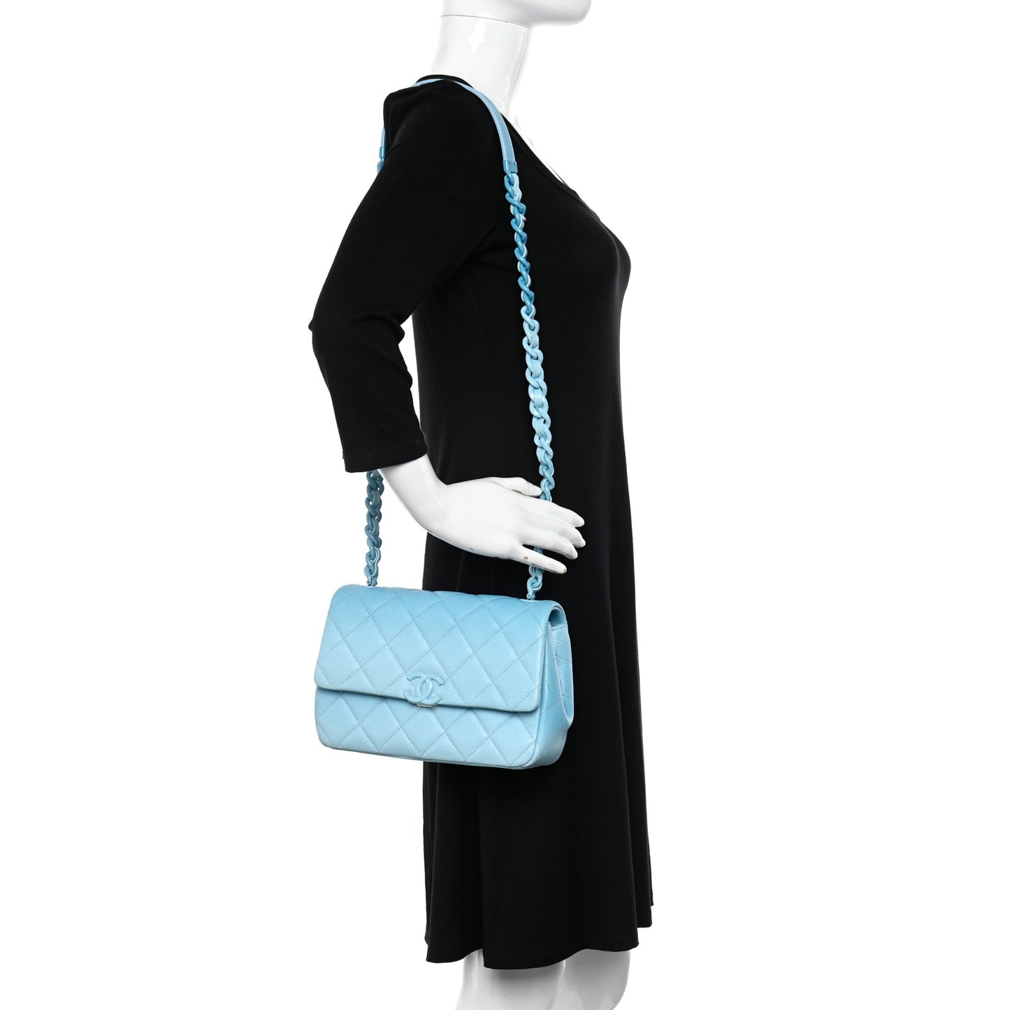 Caviar Quilted My Everything Flap Blue