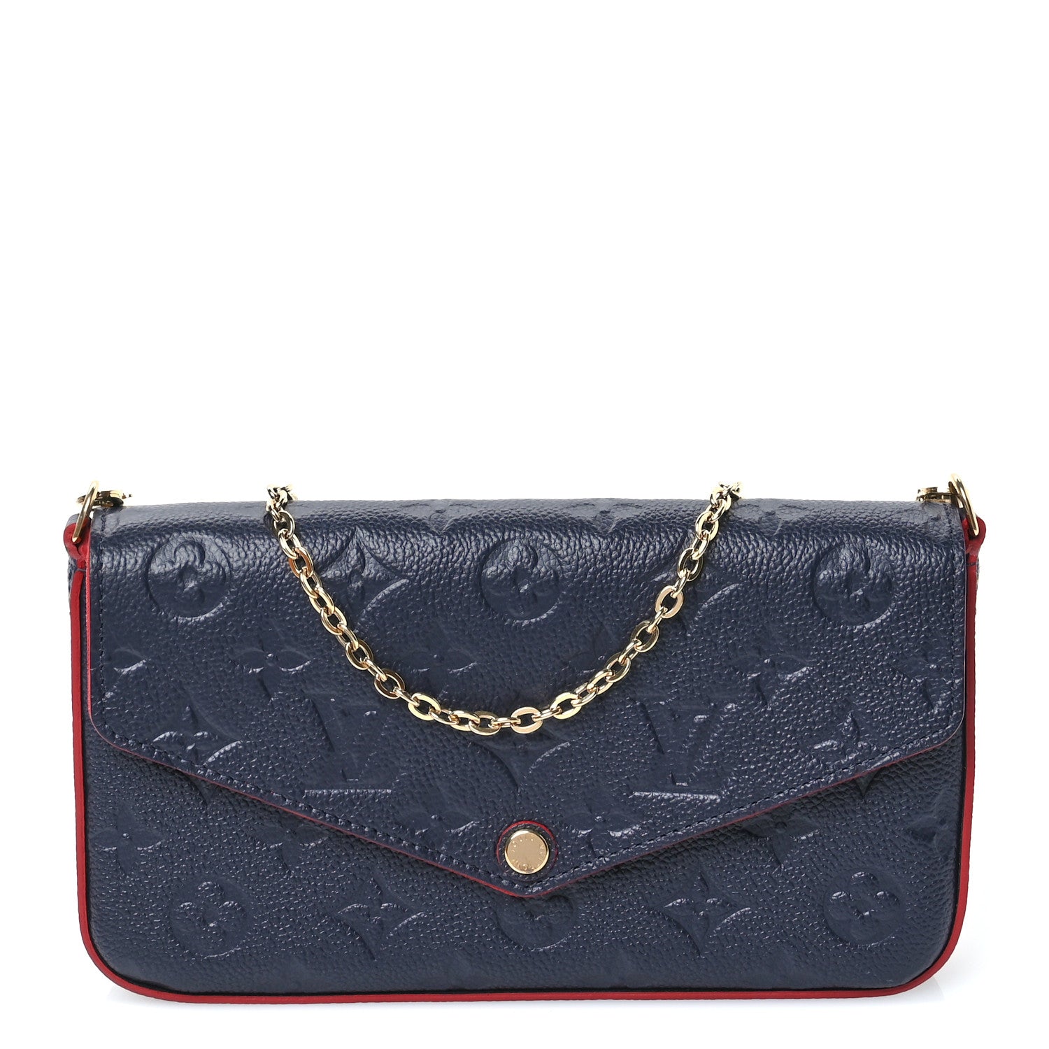 Louis Vuitton Empreinte Pochette Felicie Chain Wallet Marine Rouge 1 of 12