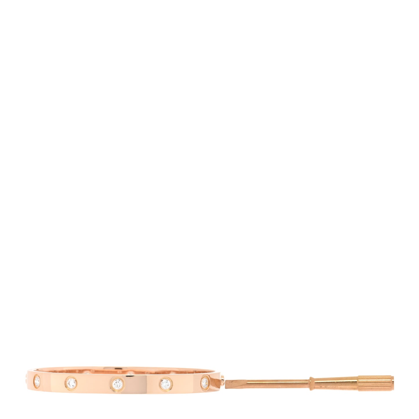 18K Pink Gold 10 Diamond LOVE Bracelet 17